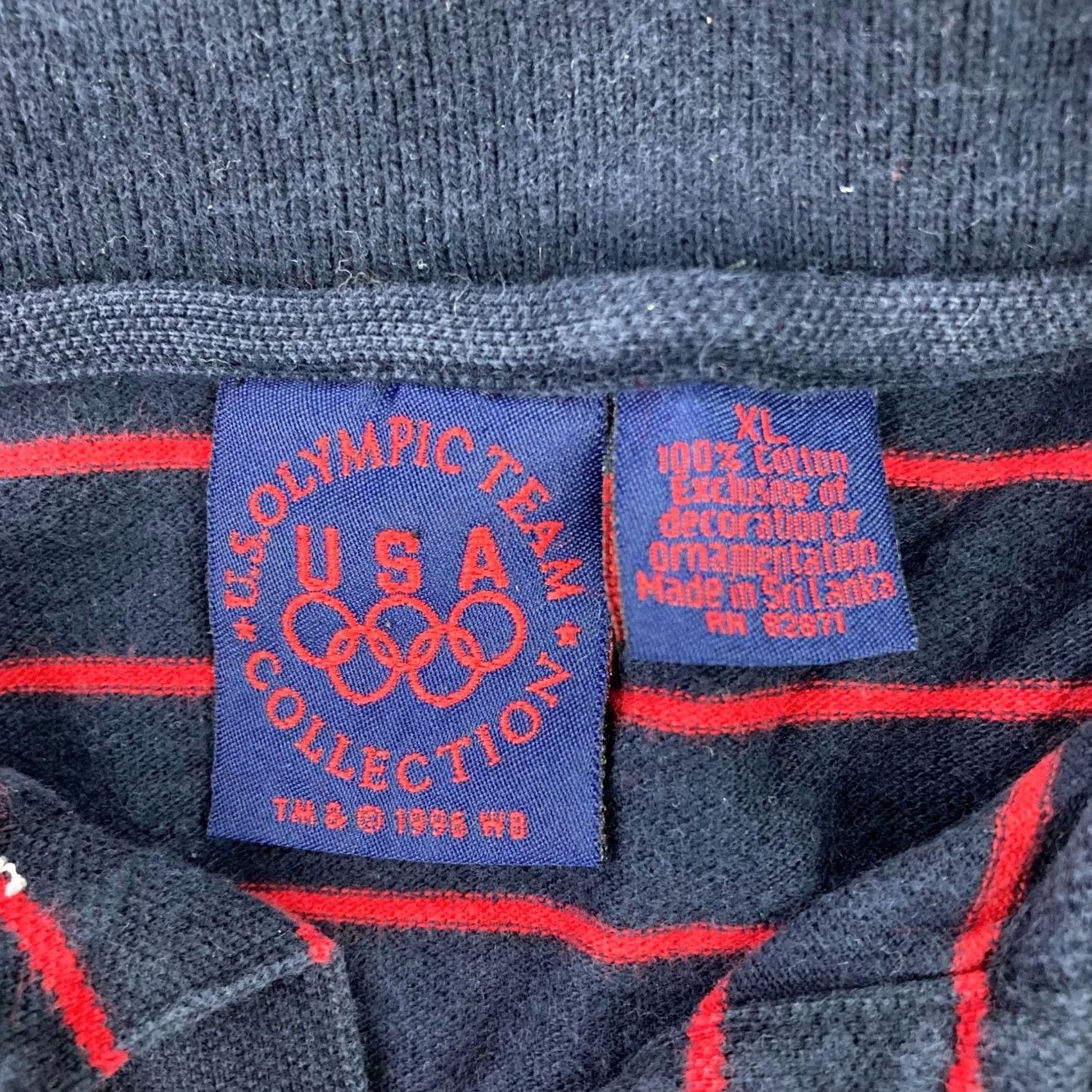 Vintage USA Olympic Men’s Looney Tunes Polo Shirt Blue Striped XL Size US XL / EU 56 / 4 - 4 Thumbnail