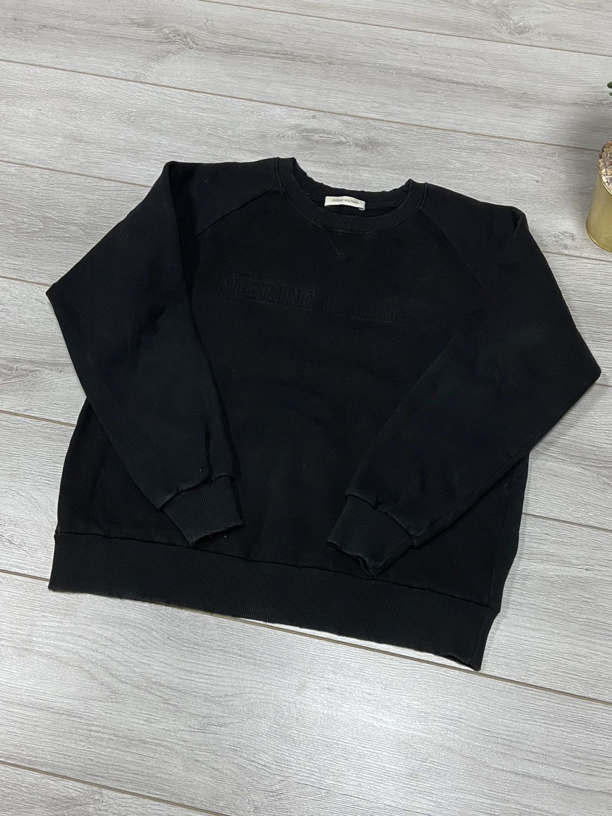Balmain Pierre Balmain Big Logo Black Sweatshirt Size US L / EU 52-54 / 3 - 2 Thumbnail