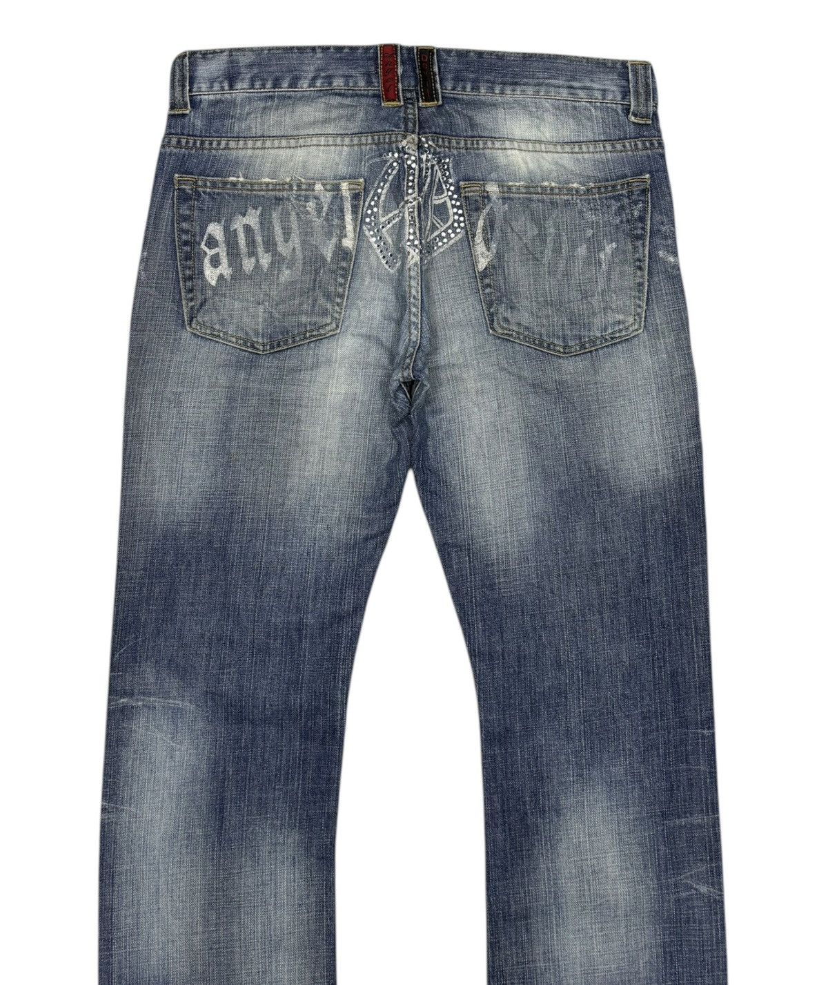 Angel Blue × If Six Was Nine × Japanese Brand 🔥Angel Devil Punk Distressed Denim Jeans Size US 32 / EU 48 - 6 Thumbnail