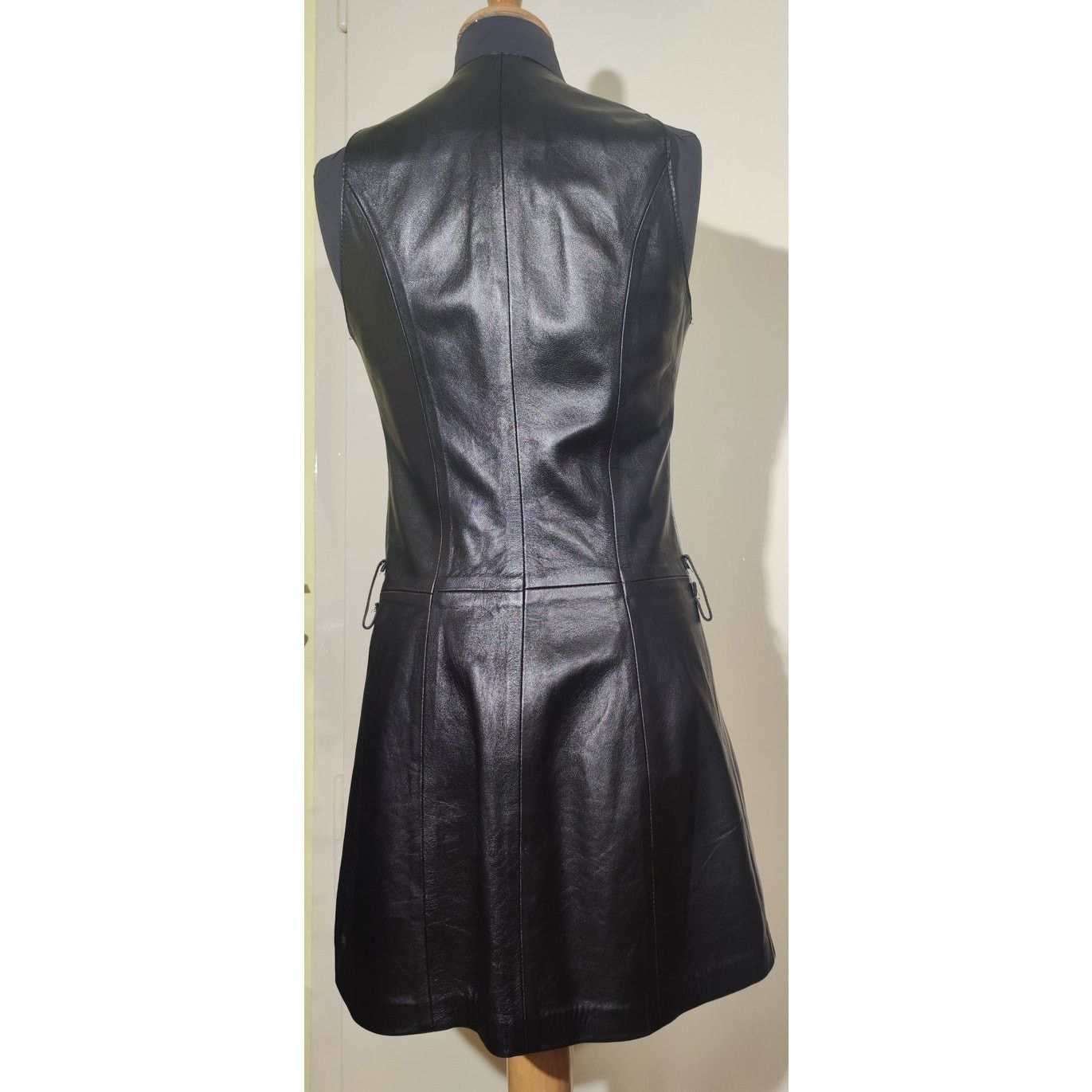 Designer Giorgio Cuirs Black Lamb Leather Mini Dress S French Size 40 |  Grailed