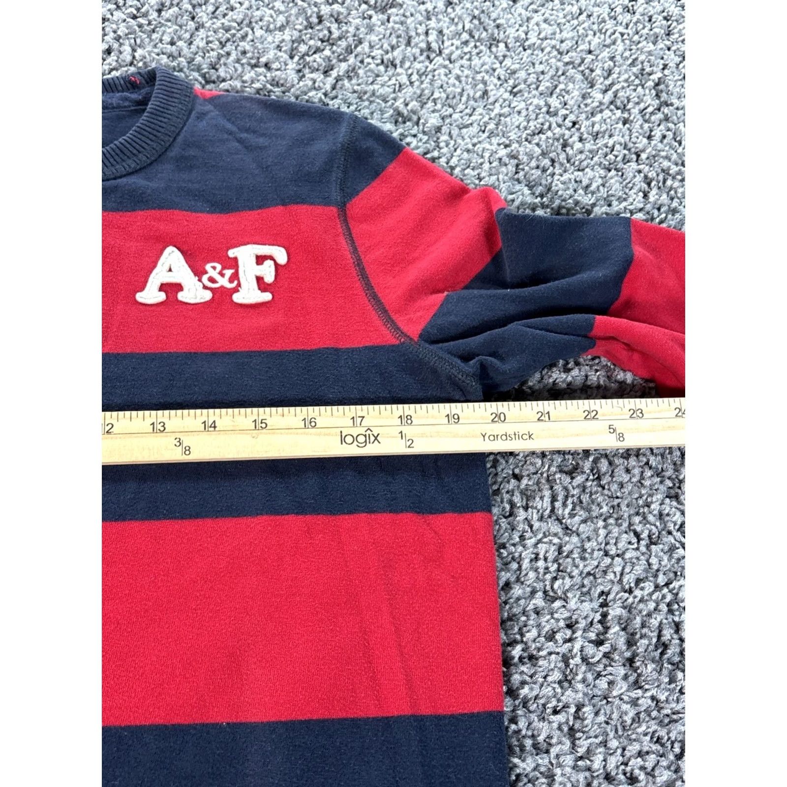 Abercrombie & Fitch Abercrombie & Fitch Shirt Mens L Striped Muscle Long Sleeve Rugby Y2K Preppy Red Size US L / EU 52-54 / 3 - 3 Thumbnail