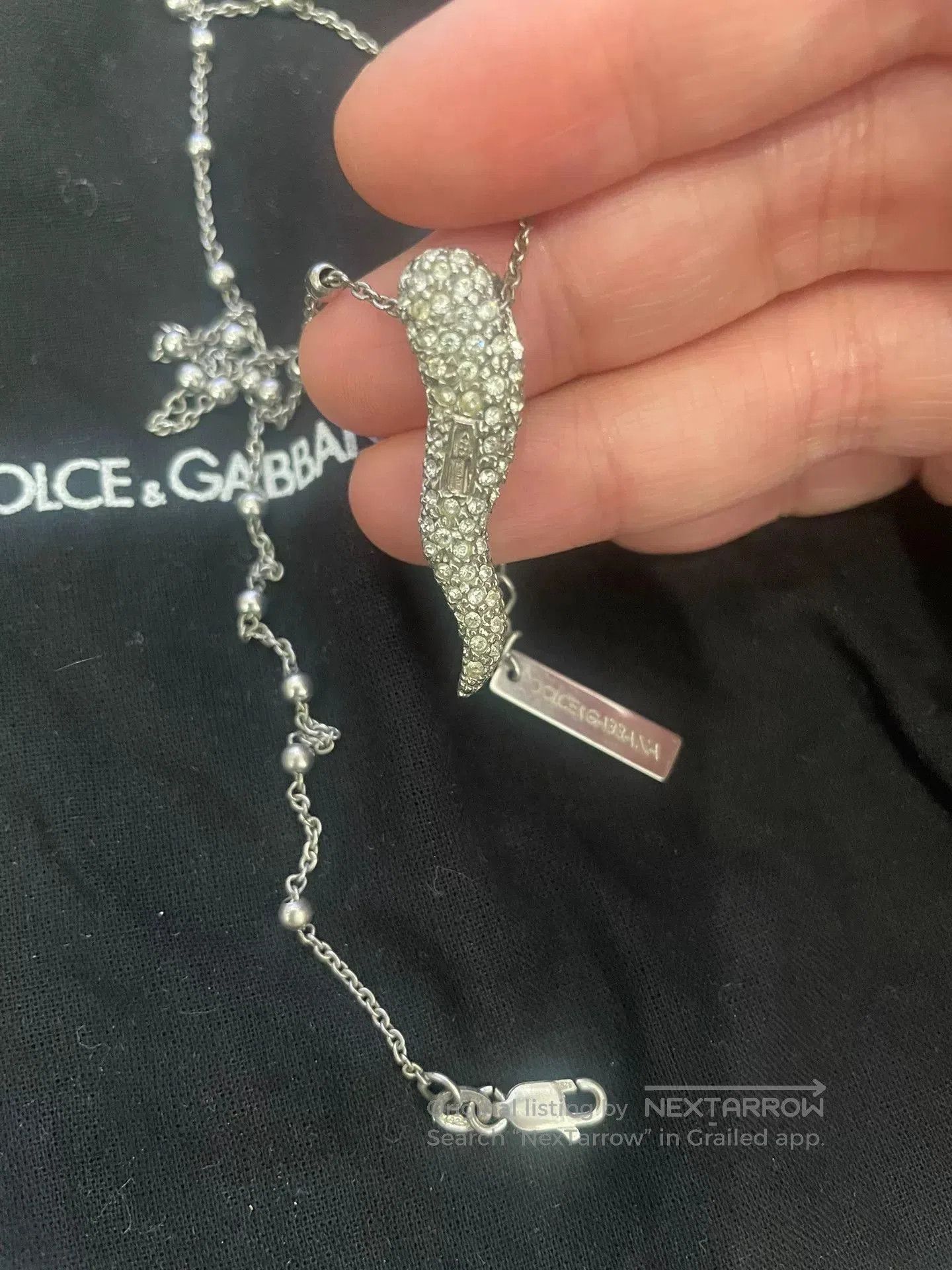 Dolce & Gabbana Dolce&Gabbana 925 Silver Cubic Zirconia Necklace. Size ONE SIZE - 2 Thumbnail