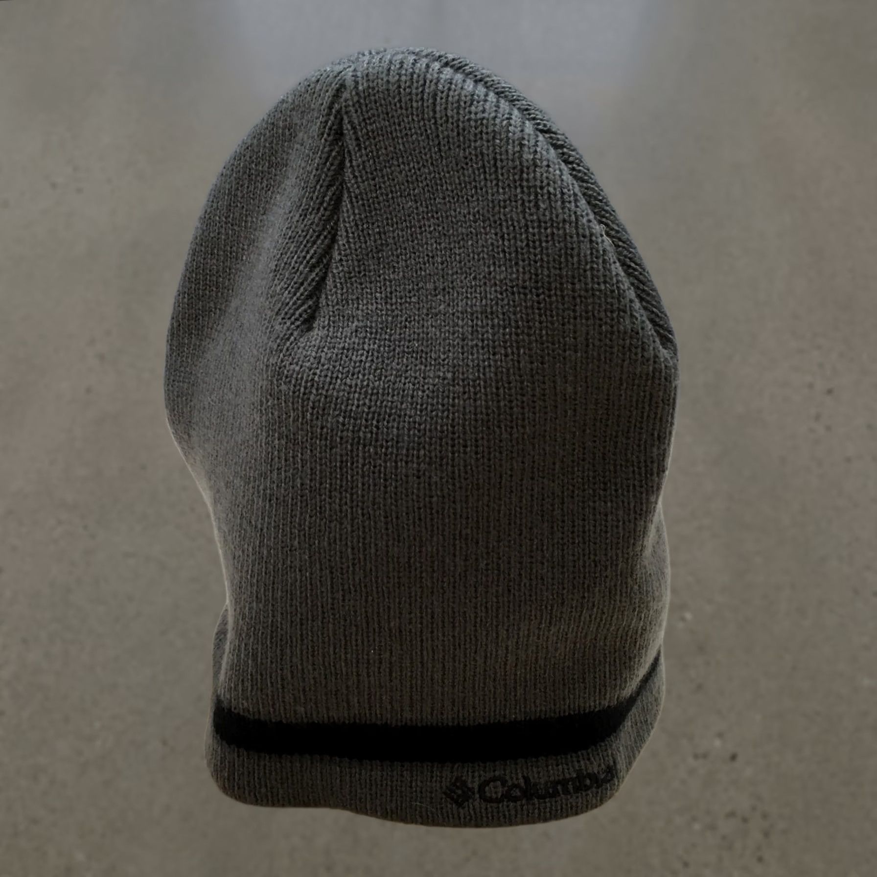 Vintage Columbia Sportswear Beanie Hat Mens Gray Black OS Adjustable Knitted Acrylic Size ONE SIZE - 1 Thumbnail