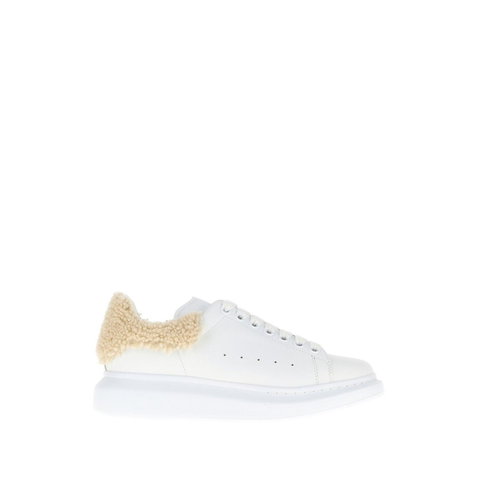 Alexander McQueen ALEXANDER MCQUEEN Shearling Platform White Leather Sneakers Size US 6 / IT 36 - 5 Thumbnail