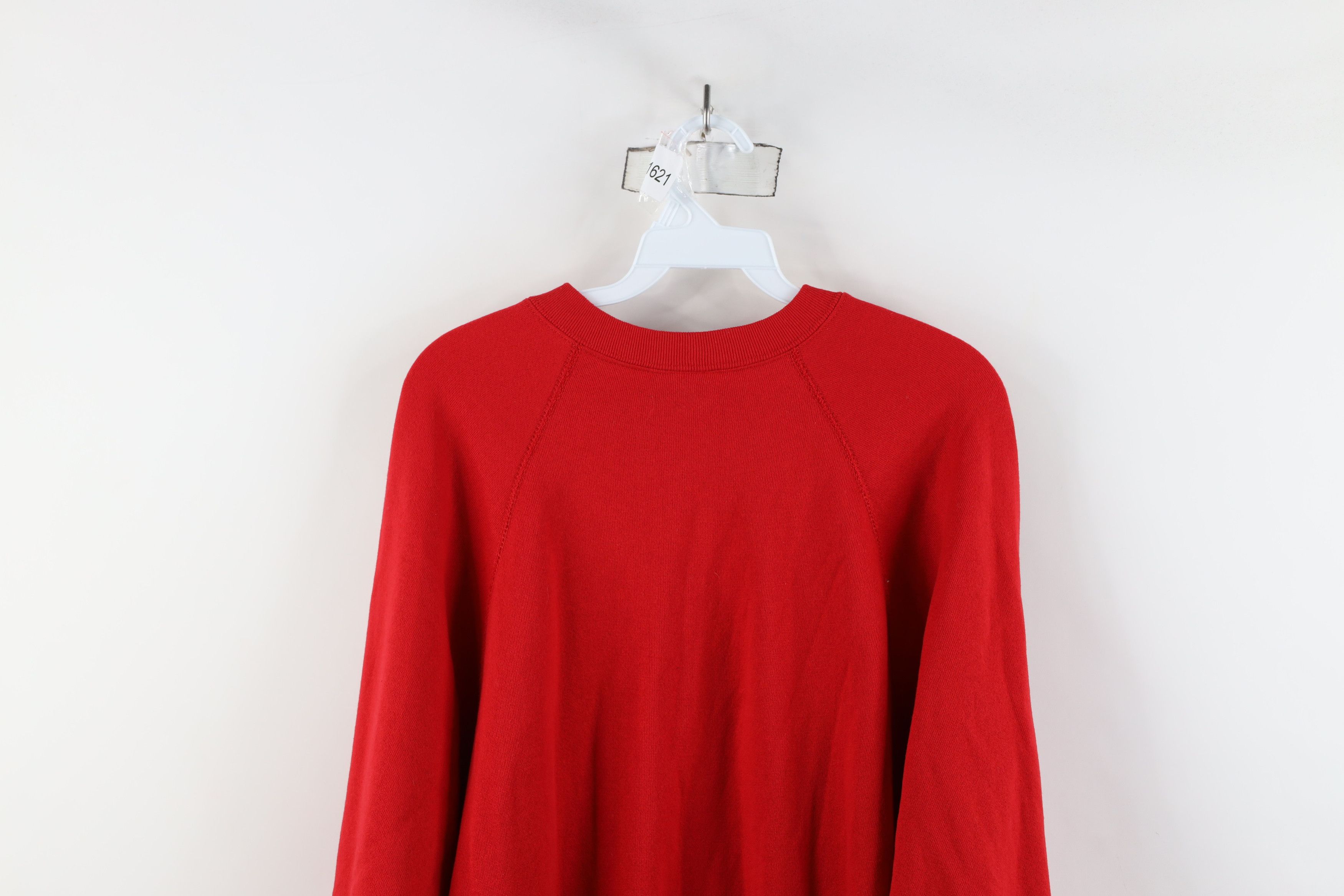 Vintage Vintage 90s Streetwear Raglan Crewneck Sweatshirt Red USA Size US L / EU 52-54 / 3 - 10 Thumbnail