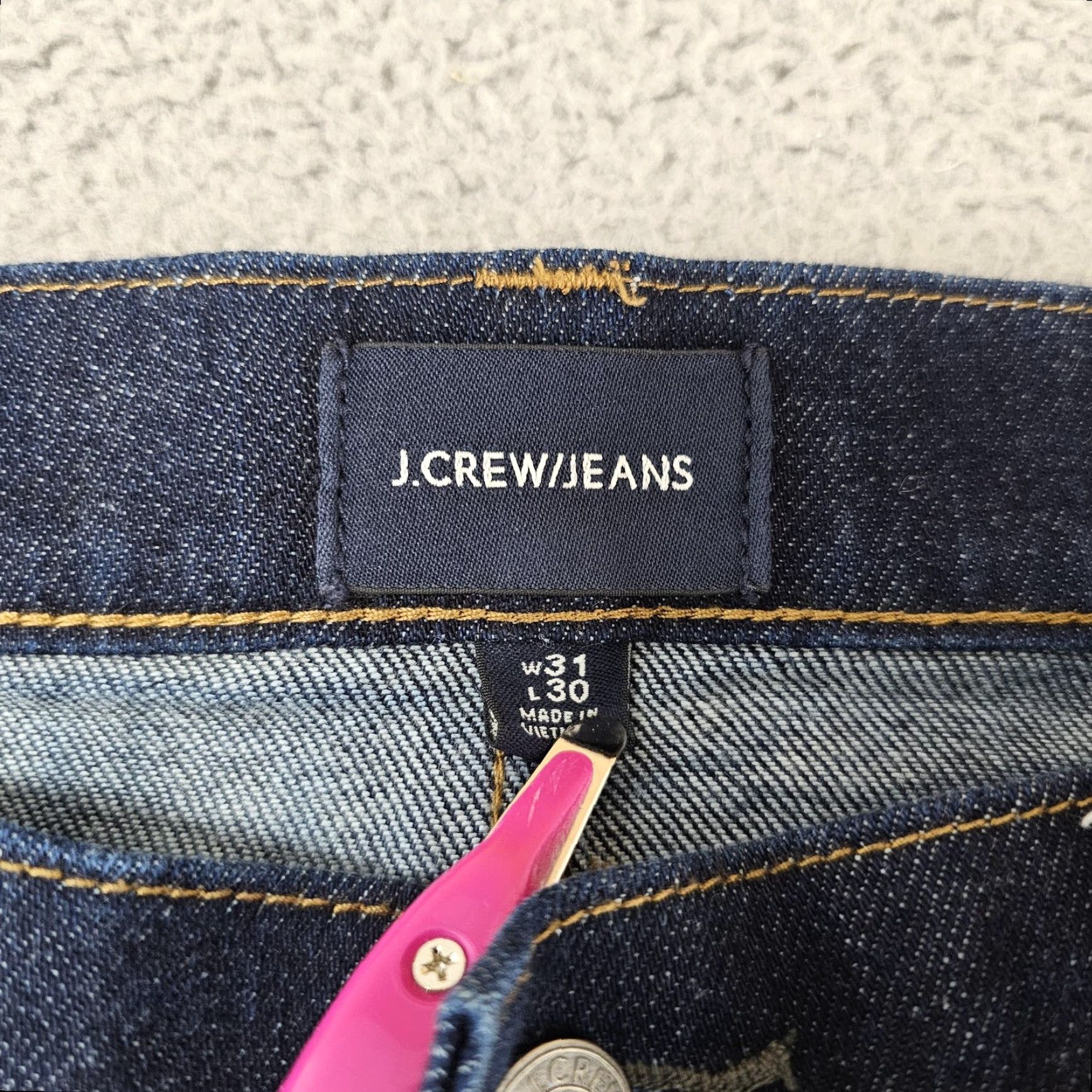 J.Crew J.CREW Jeans Mens 31x30 Dark Wash Stretch Straight Denim Size US 31 - 2 Thumbnail