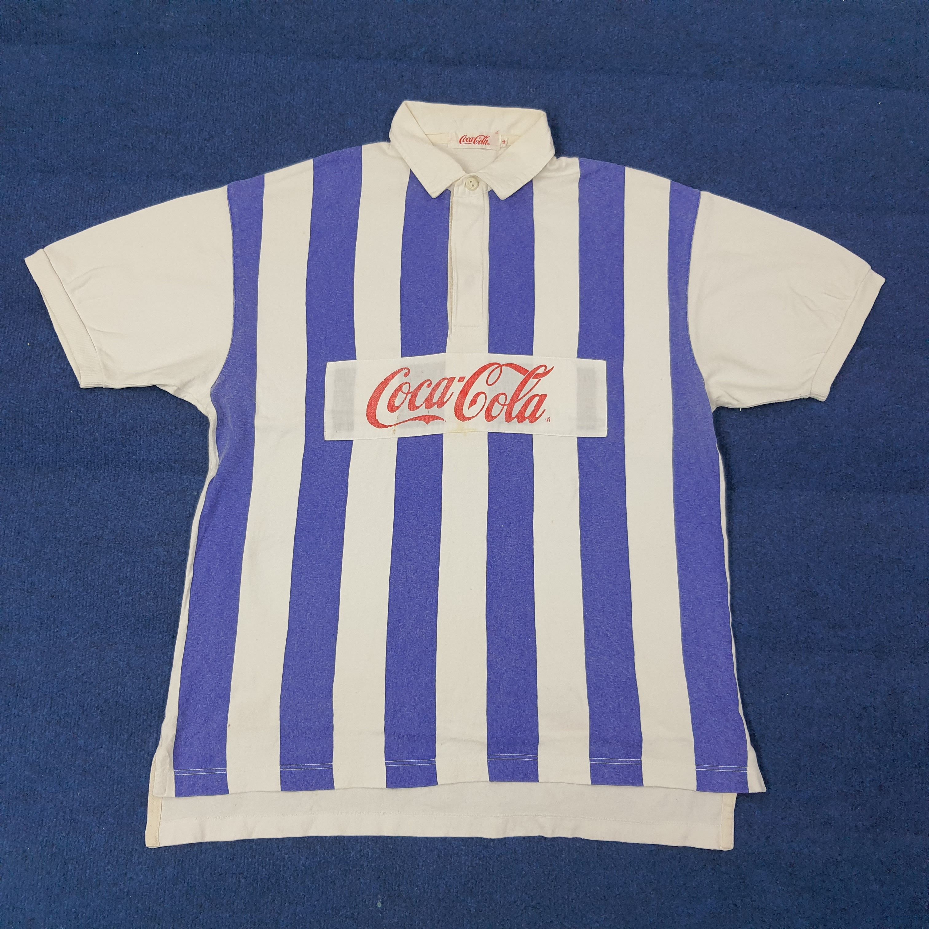 Coca Cola Vintage Coca Cola Stripes Polo Shirt C267N38 Size US L / EU 52-54 / 3 - 1 Thumbnail