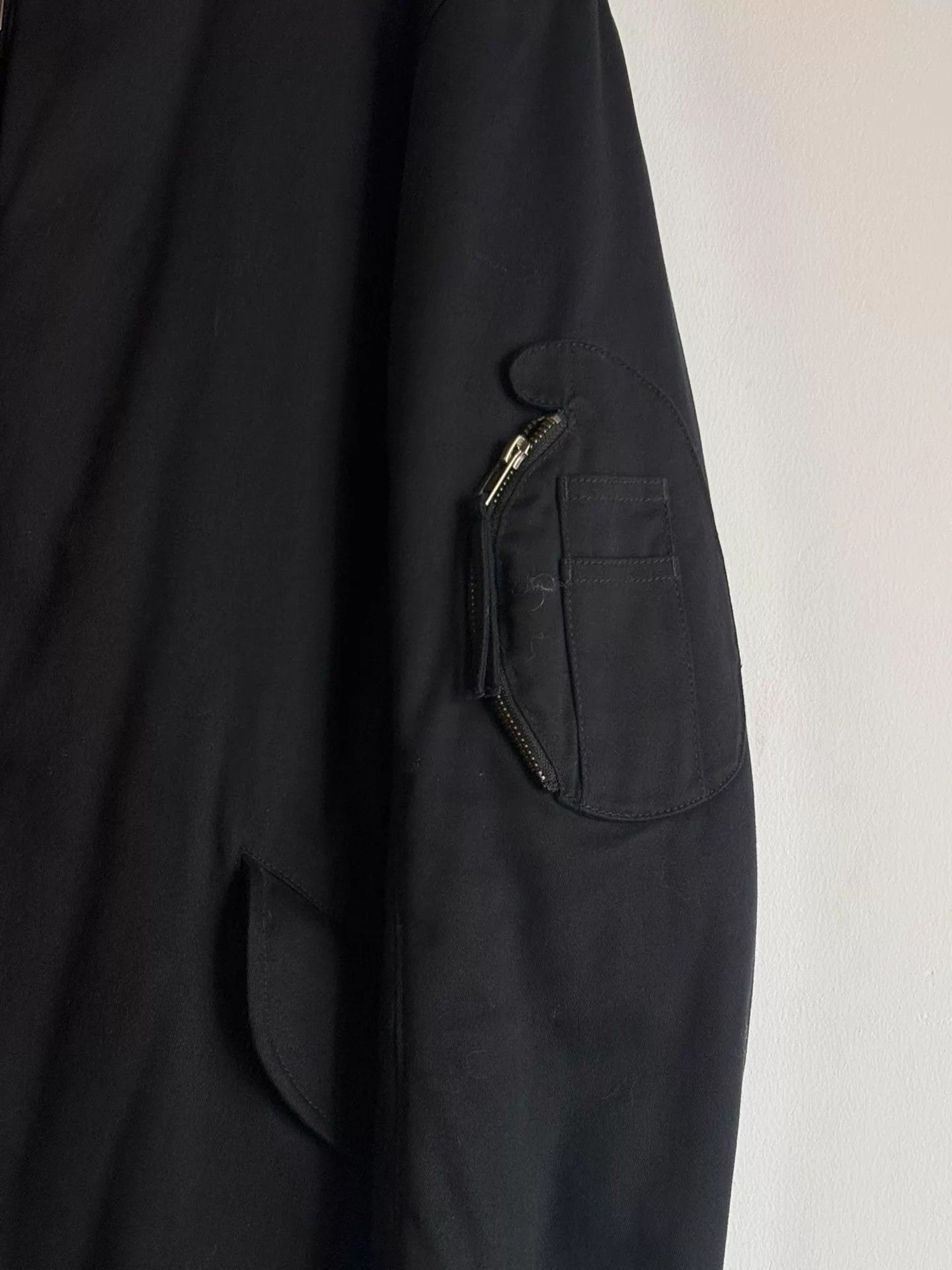 Helmut Lang Black er Jacket with Zip Front and Pockets - Size M Size US M / EU 48-50 / 2 - 5 Thumbnail
