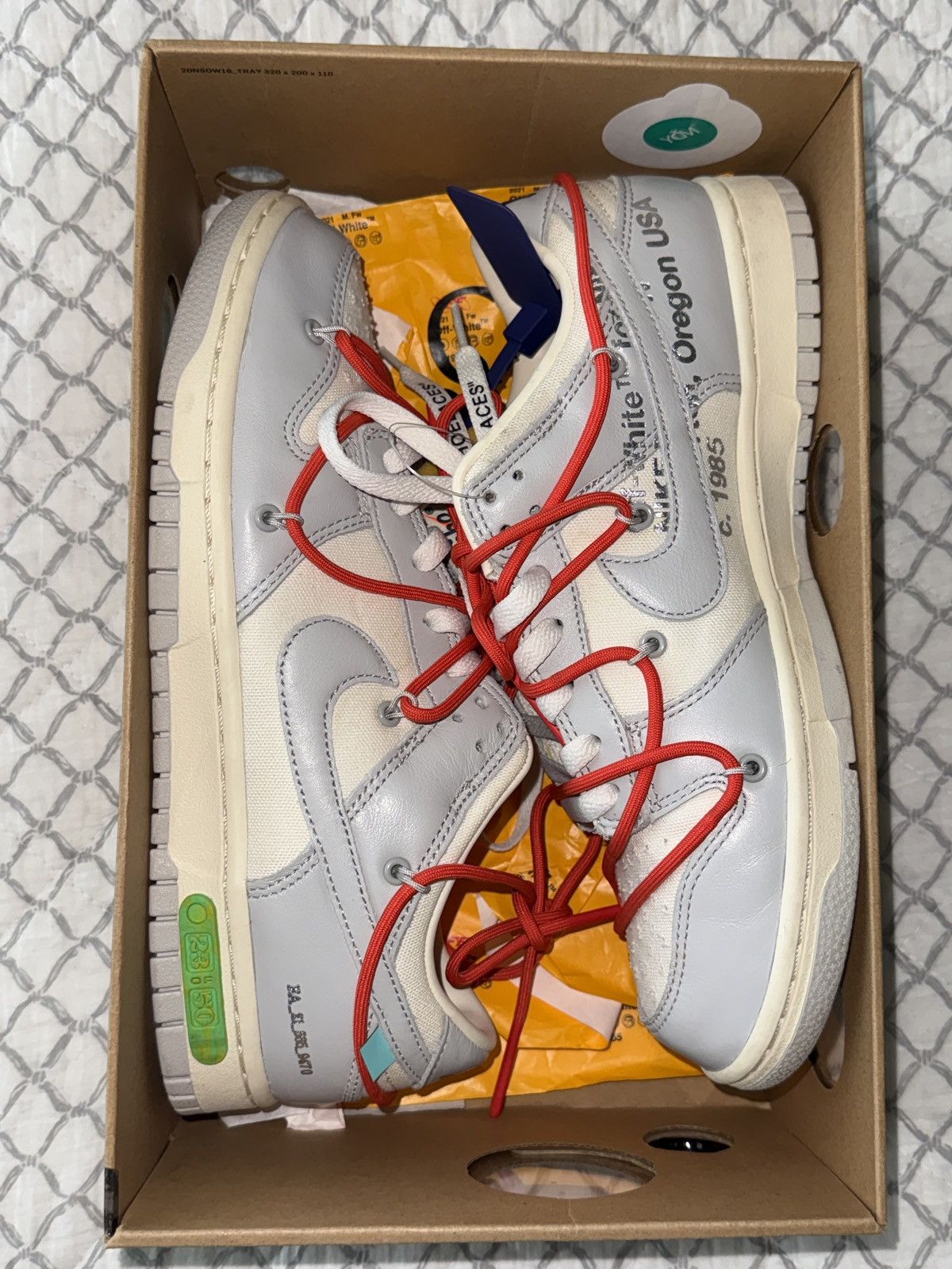 Nike × Off-White Nike Dunk Low ‘ Off White Lot 23 ’ Size US 9 / EU 42 - 3 Thumbnail