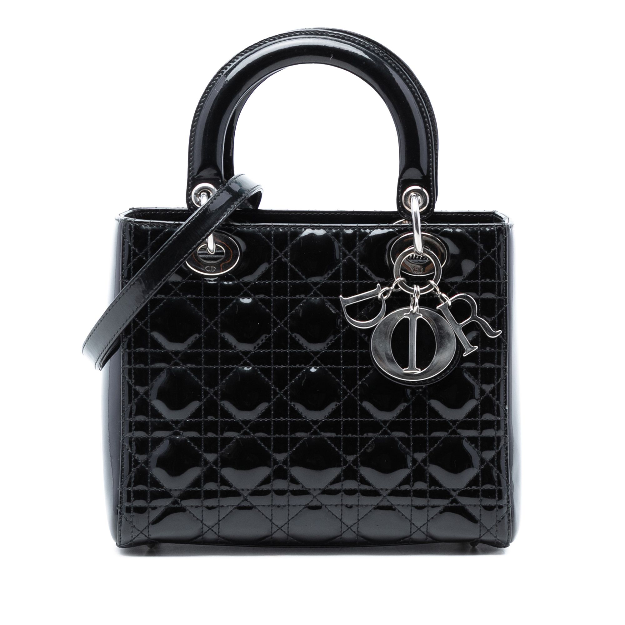 Dior Dior Medium Patent Cannage Lady Dior Size ONE SIZE - 1 Thumbnail