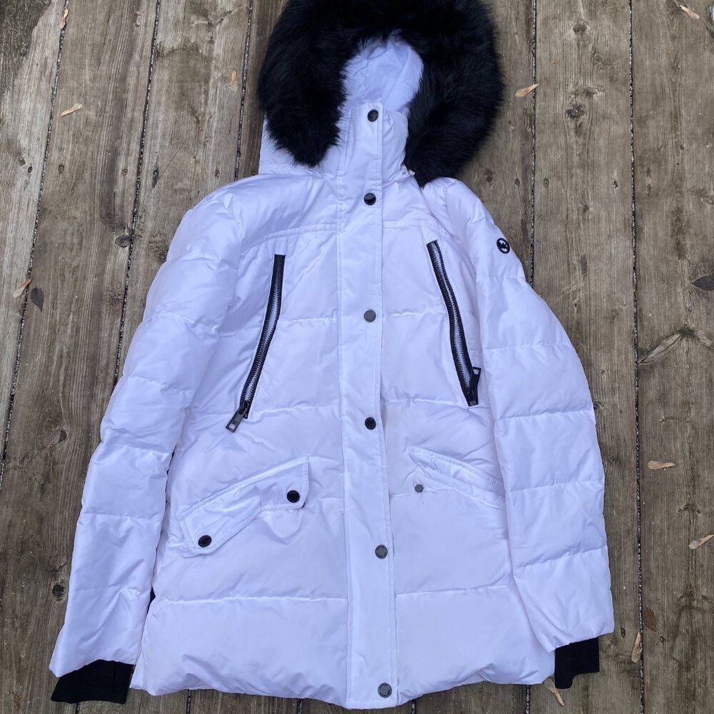 Michael Kors MICHAEL Michael Kors Faux Fur Trim Ciré Parka White Small Size S / US 4 / IT 40 - 2 Thumbnail