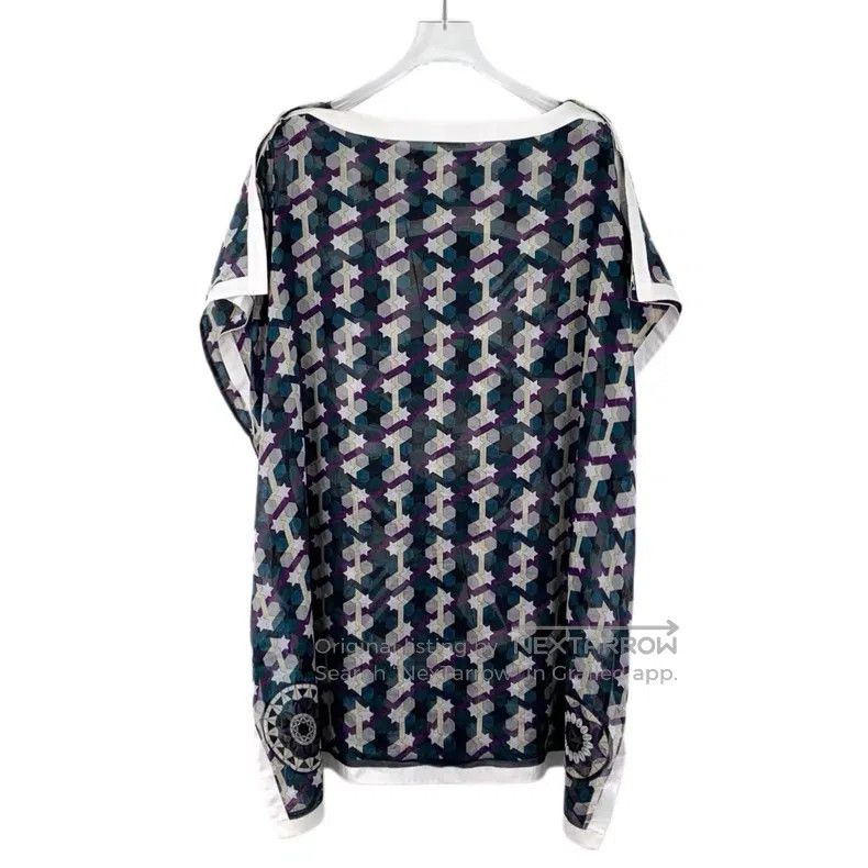 Hermes Hermes Multicolor Compass Geometric Pattern Printed Cotton Size XXS / US 00 / IT 34 - 2 Thumbnail
