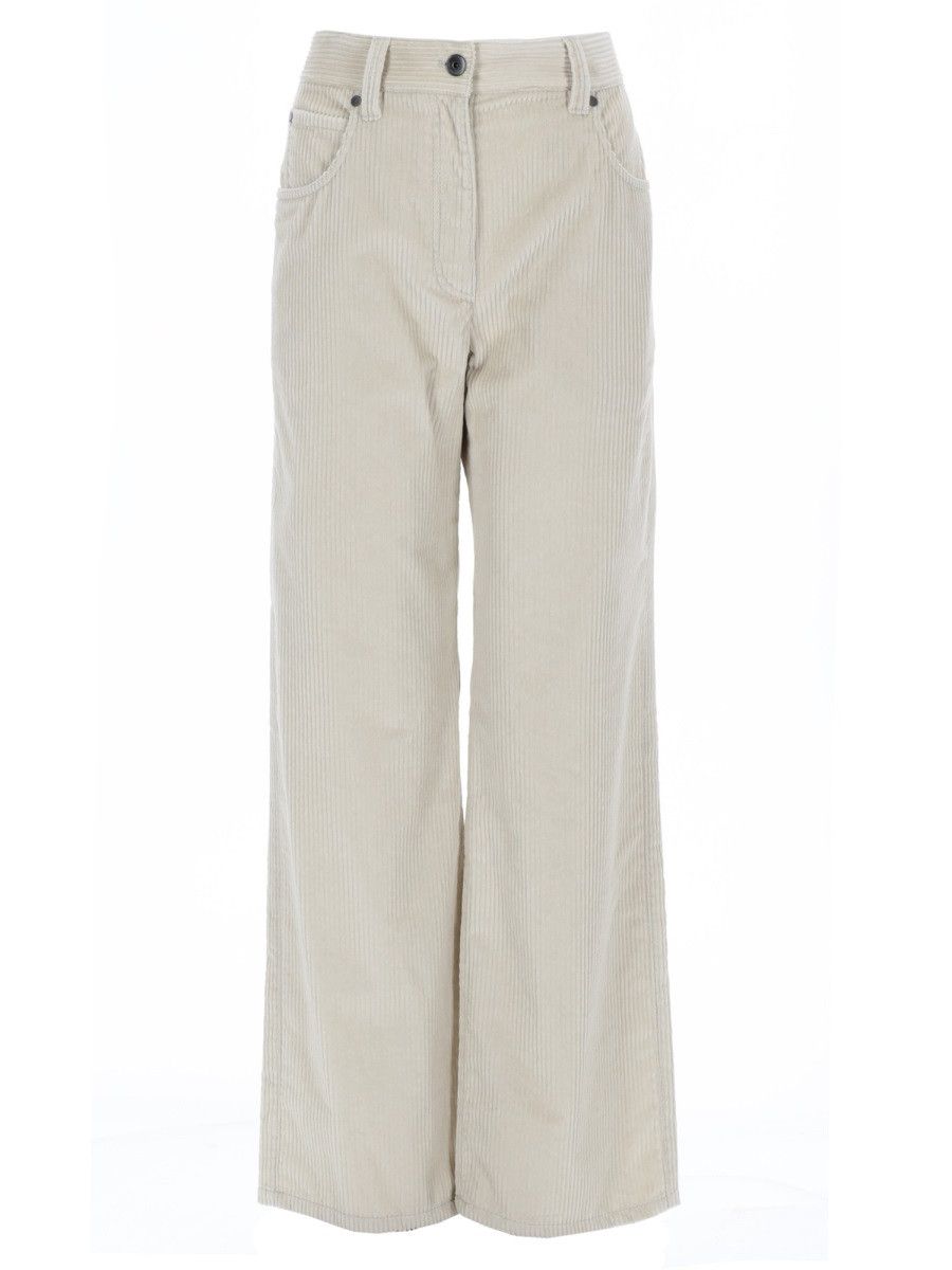 Brunello Cucinelli BRUNELLO CUCINELLI CORDUROY PANTS - IVORY (IT 38) Size 38" / US 16 / IT 52 - 1 Thumbnail