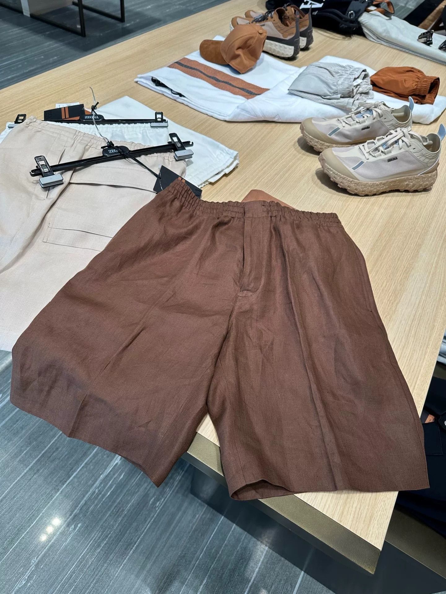 Ermenegildo Zegna Zegna Deep Brown Linen Casual Shorts Size US 36 / EU 52 - 8 Thumbnail
