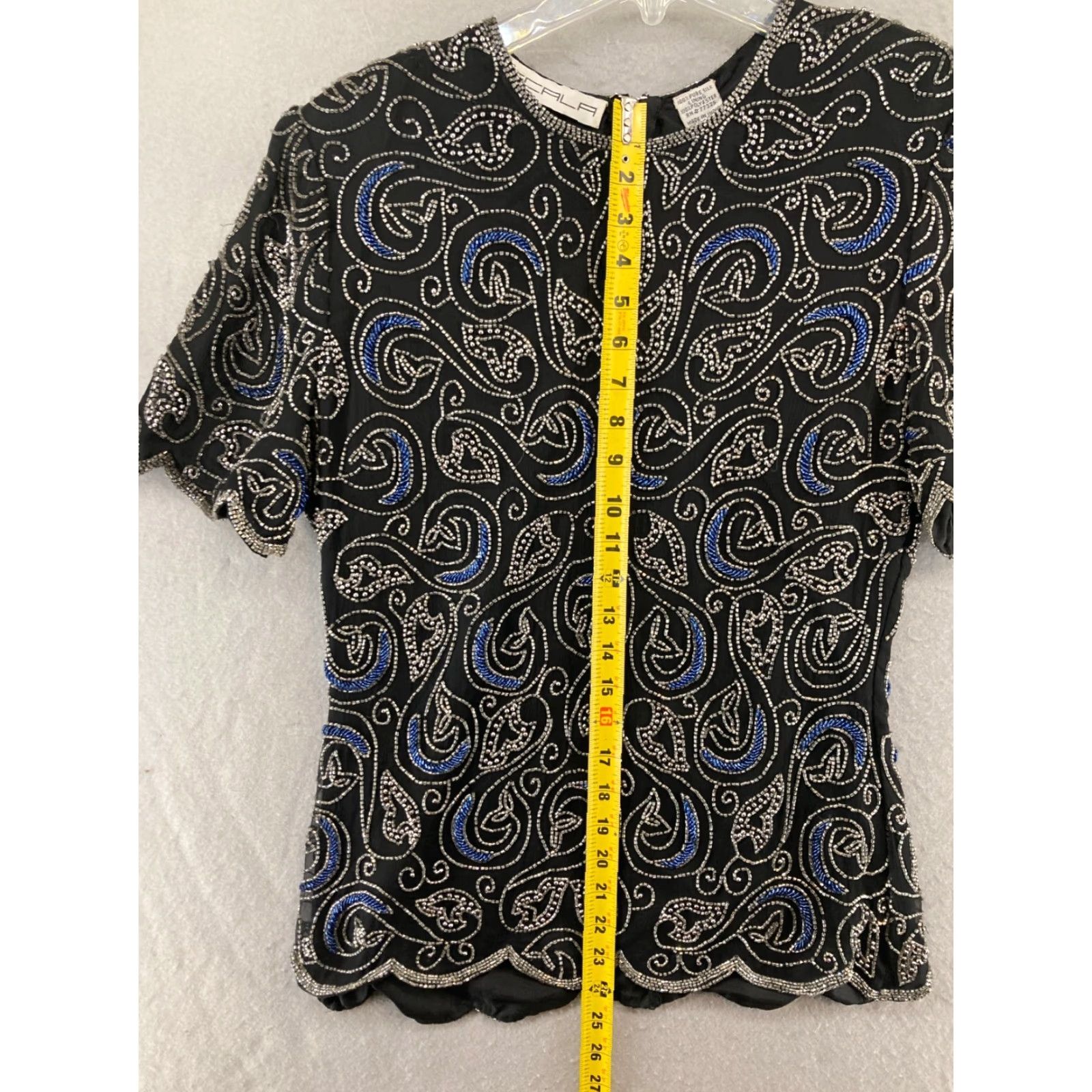 Vintage VINTAGE Scala Silk Blouse Large Beaded 80s 90s Eveningwear Cocktail Women's India Embellished Size L / US 10 / IT 46 - 3 Thumbnail