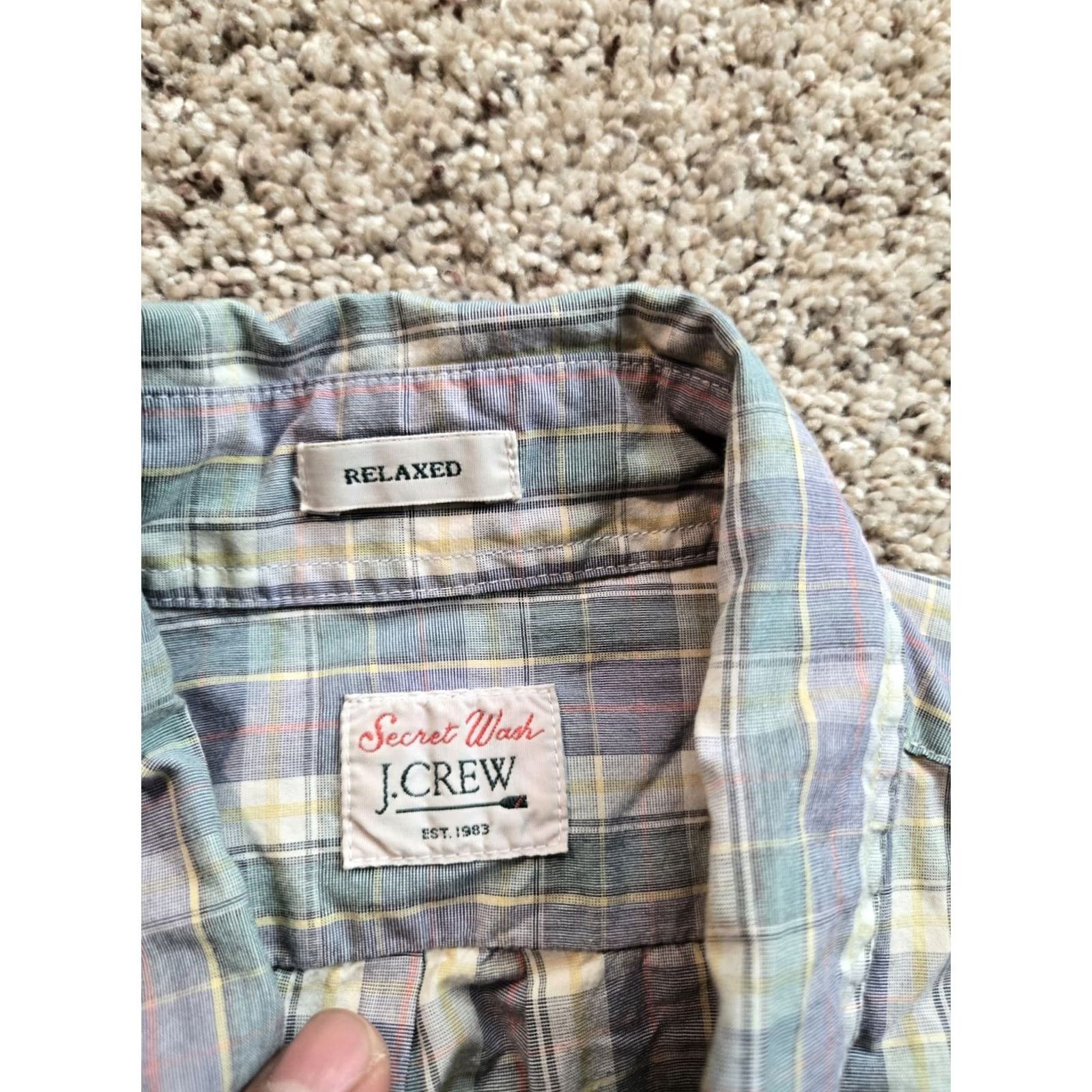 J.Crew J.CREW Shirt Mens XL Green Plaid Long Sleeve Button Down Relaxed Fit Secret Wash Size US XL / EU 56 / 4 - 5 Thumbnail