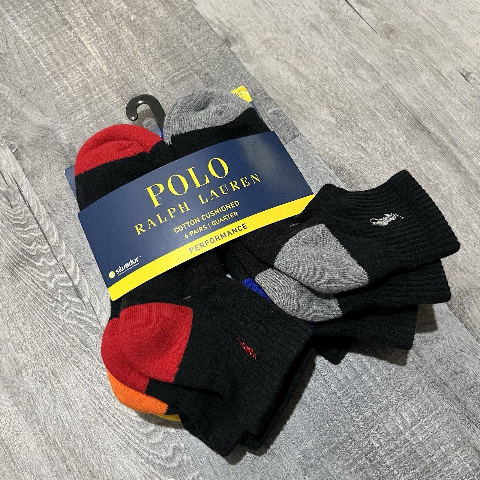 Polo Ralph Lauren Polo Ralph Lauren Cotton Cushioned Socks 6 Pack Multicolor Size ONE SIZE - 1 Thumbnail