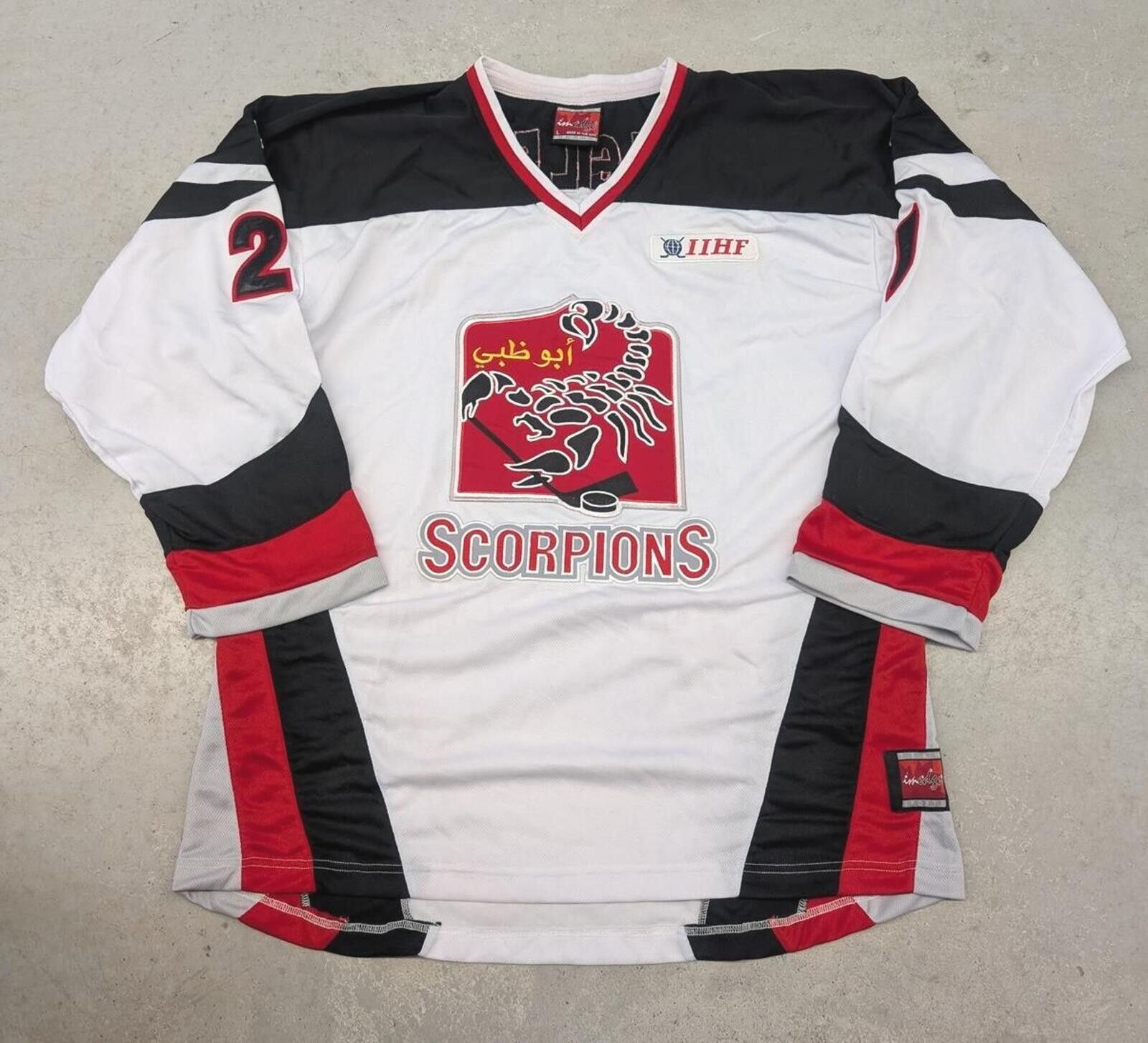 Other Vintage IIHF Abu Dhabi Scorpions 21 Wigley Hockey Jersey Size US L / EU 52-54 / 3 - 1 Thumbnail