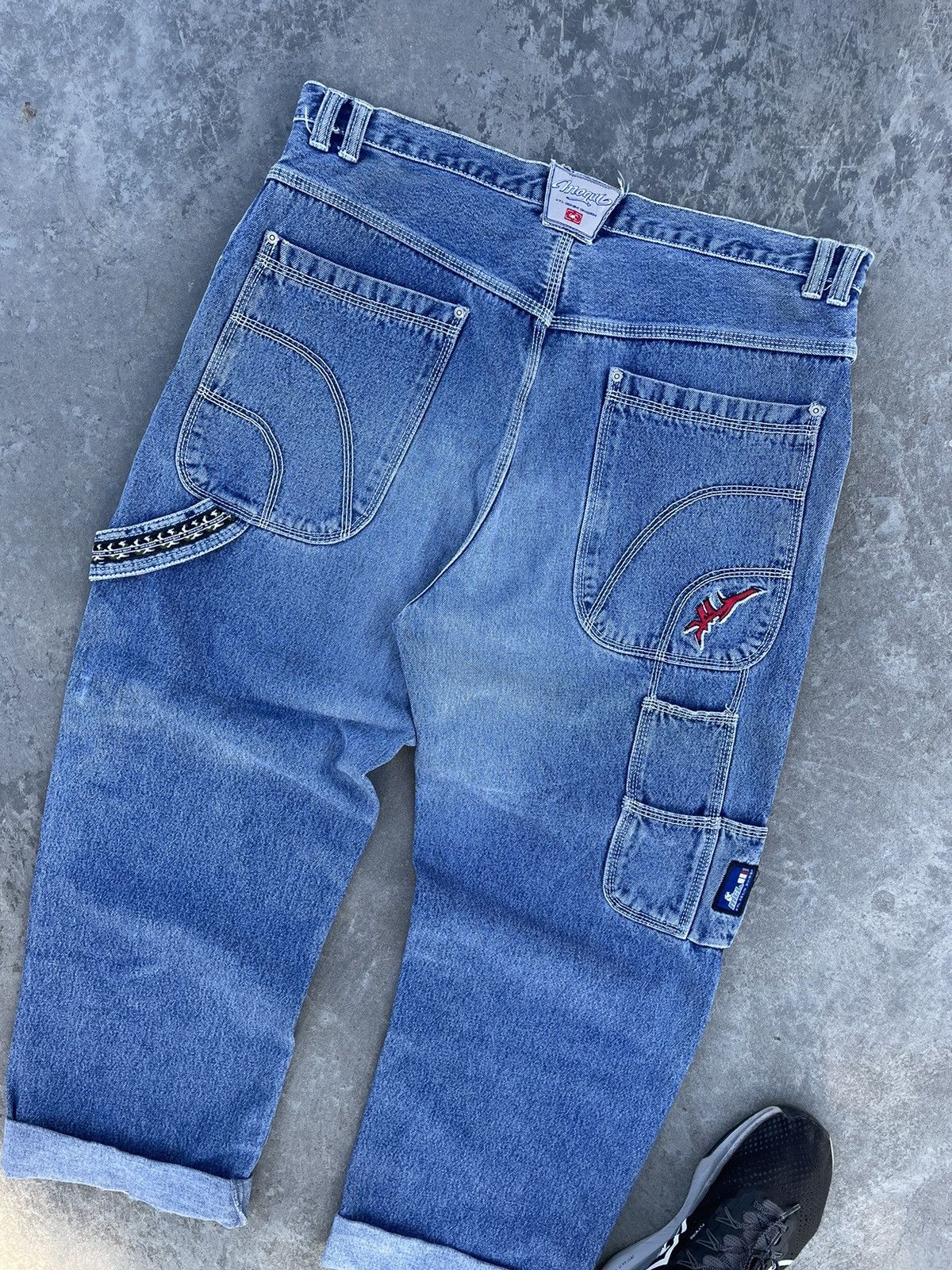 Vintage Crazy Denim Carpenter Y2k JNCO Style Rap Sk8 Hip Hop Pants Size US 36 / EU 52 - 3 Thumbnail
