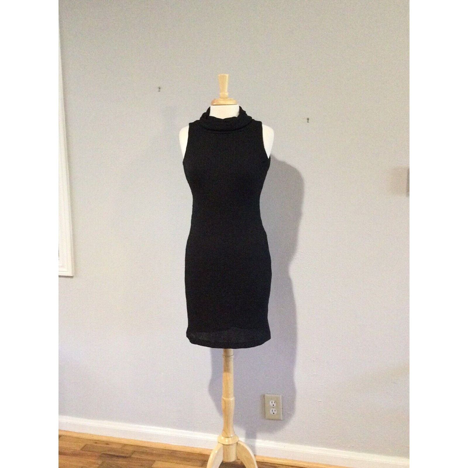 Other City Triangles Black Bodycon Turtleneck Sleeveless Dress SzM Size M / US 6-8 / IT 42-44 - 1 Thumbnail