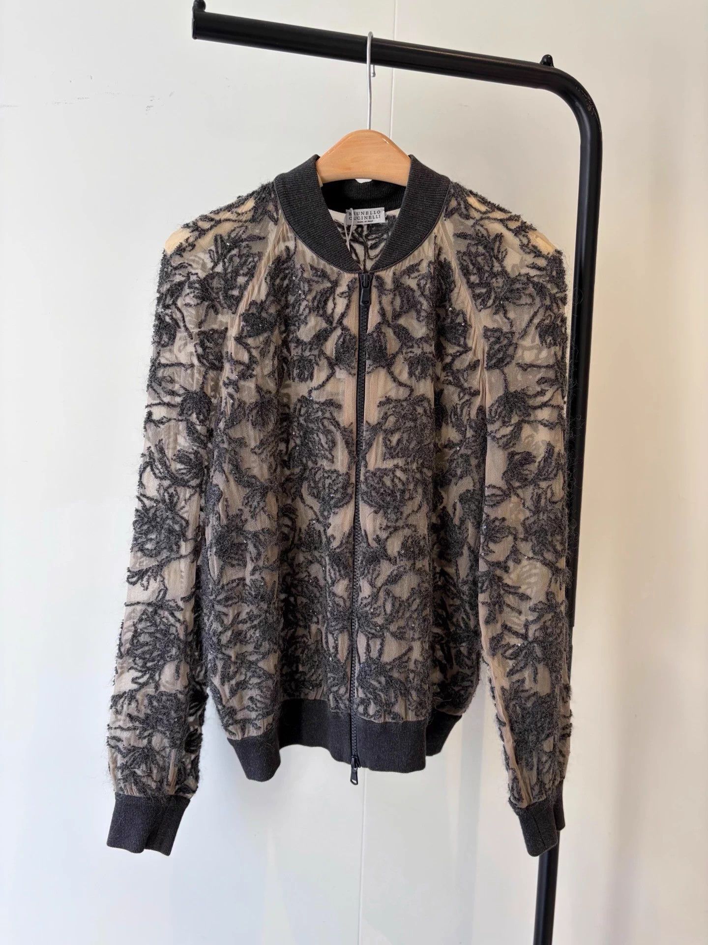 Brunello Cucinelli BC High-End 100% Silk Sequined Jacket Deadstock S Size S / US 4 / IT 40 - 1 Thumbnail