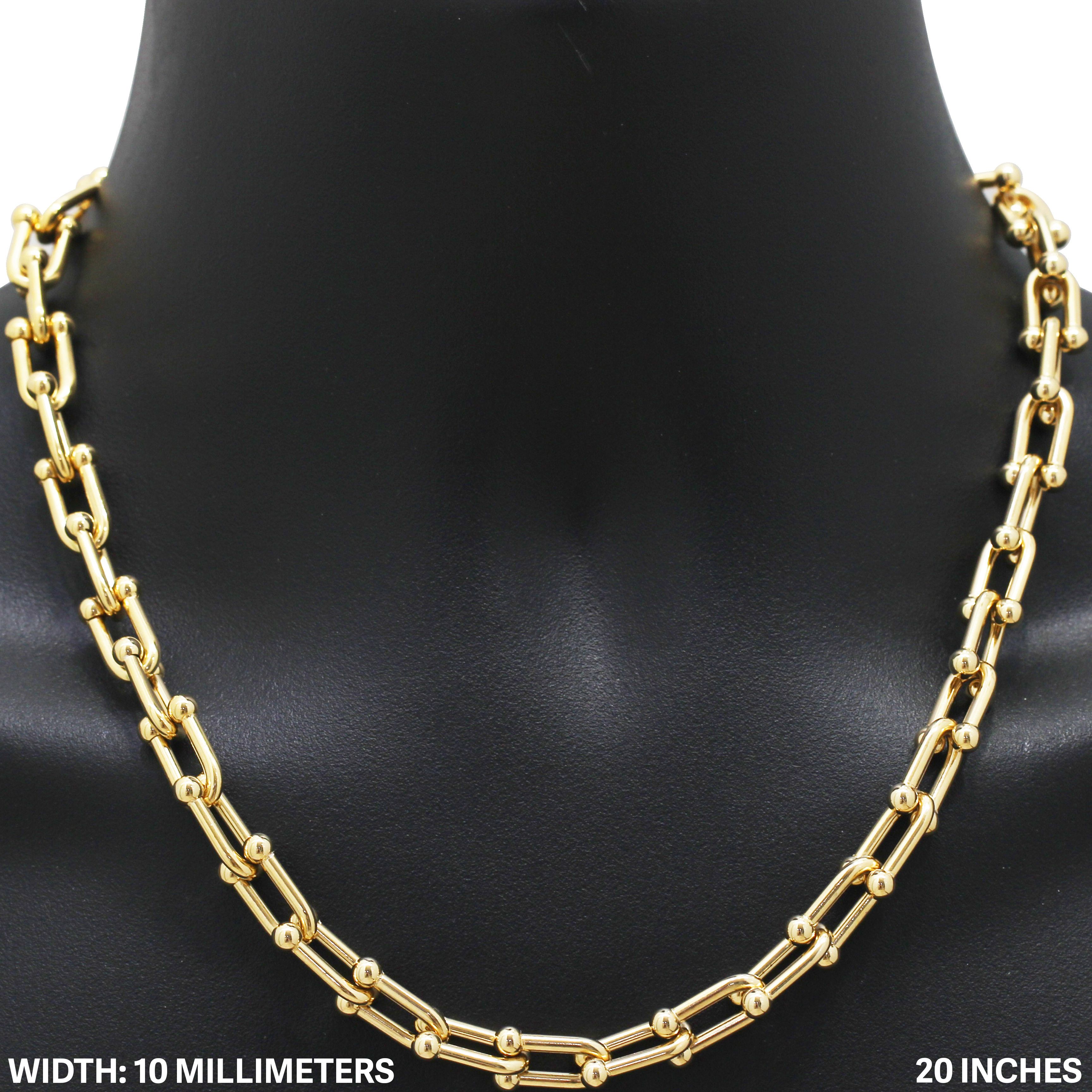 Other 316L SS 18k GP 10mm Graduated Link Chain Necklace 20" Size ONE SIZE - 1 Thumbnail