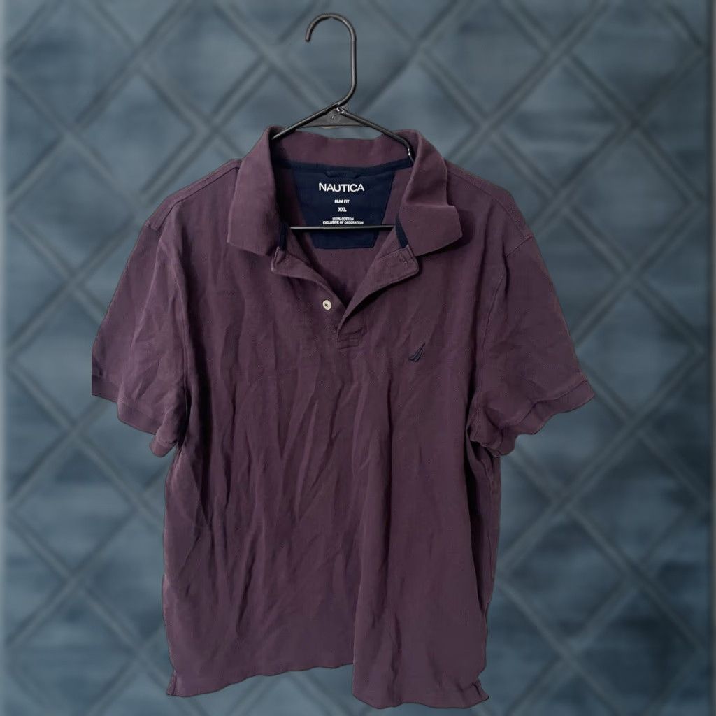 Nautica Nautica Burgundy Polo Shirt Mens 2XL Short Sleeve Slim Fit Classic Golf Boating Size US XXL / EU 58 / 5 - 1 Thumbnail