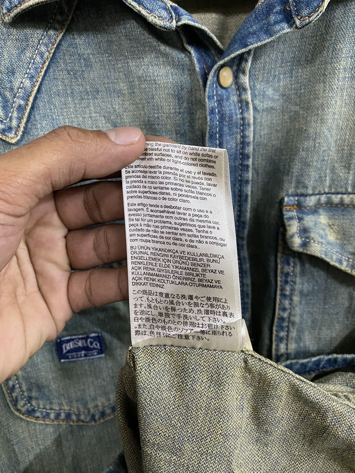 Diesel × If Six Was Nine × Le Grande Bleu (L.G.B.) Diesel Mud Rusty Distressed Western Denim Stone Snap Button Size US S / EU 44-46 / 1 - 11 Thumbnail