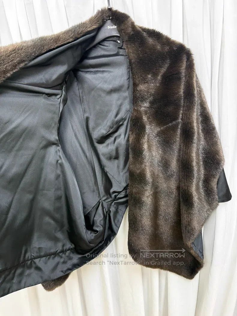Comme des Garcons Comme des Garcons 04AW asymmetrical fur coat cape| Size ONE SIZE - 4 Thumbnail