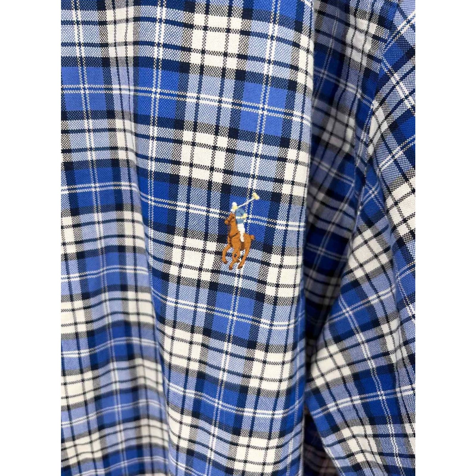 VINTAGE Ralph Lauren Blue Label Blue Plaid 3XB Men's Button Down Shirt