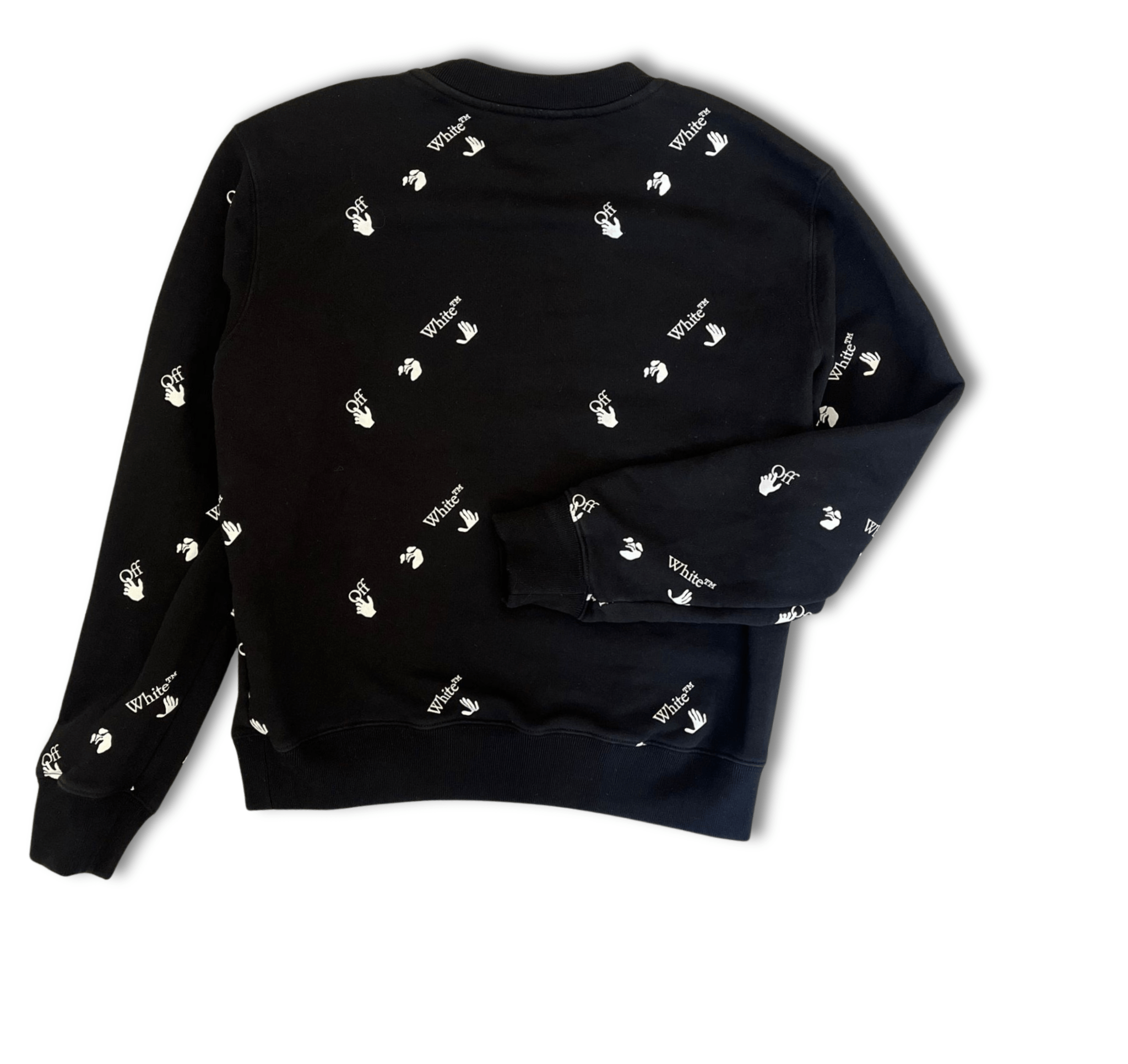 Off-White Off-White Allover Slim Crewneck 'Black' Size US M / EU 48-50 / 2 - 2 Thumbnail
