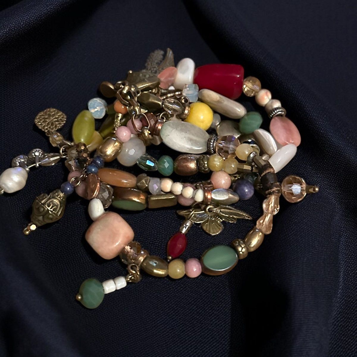 Other Lizou semi precious stone beaded stacked stretch bracelet Size ONE SIZE - 1 Thumbnail