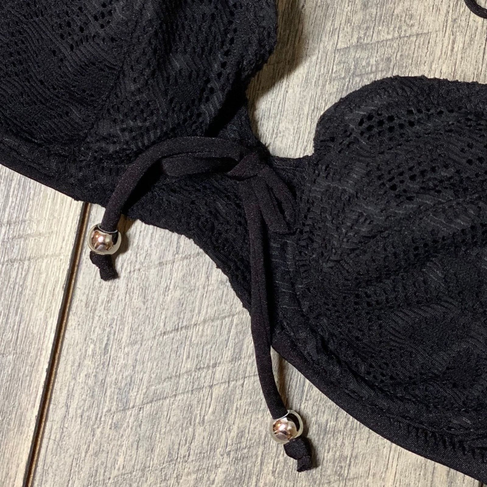 Other Pour Moi? Black Lace Halter Bikini Top Size L / US 10 / IT 46 - 3 Thumbnail