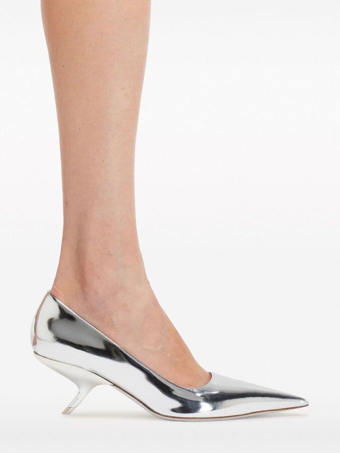 Salvatore Ferragamo o1s1rm0924 Eva Heeled Pump in Silver Size US 5.5 / IT 35.5 - 4 Thumbnail
