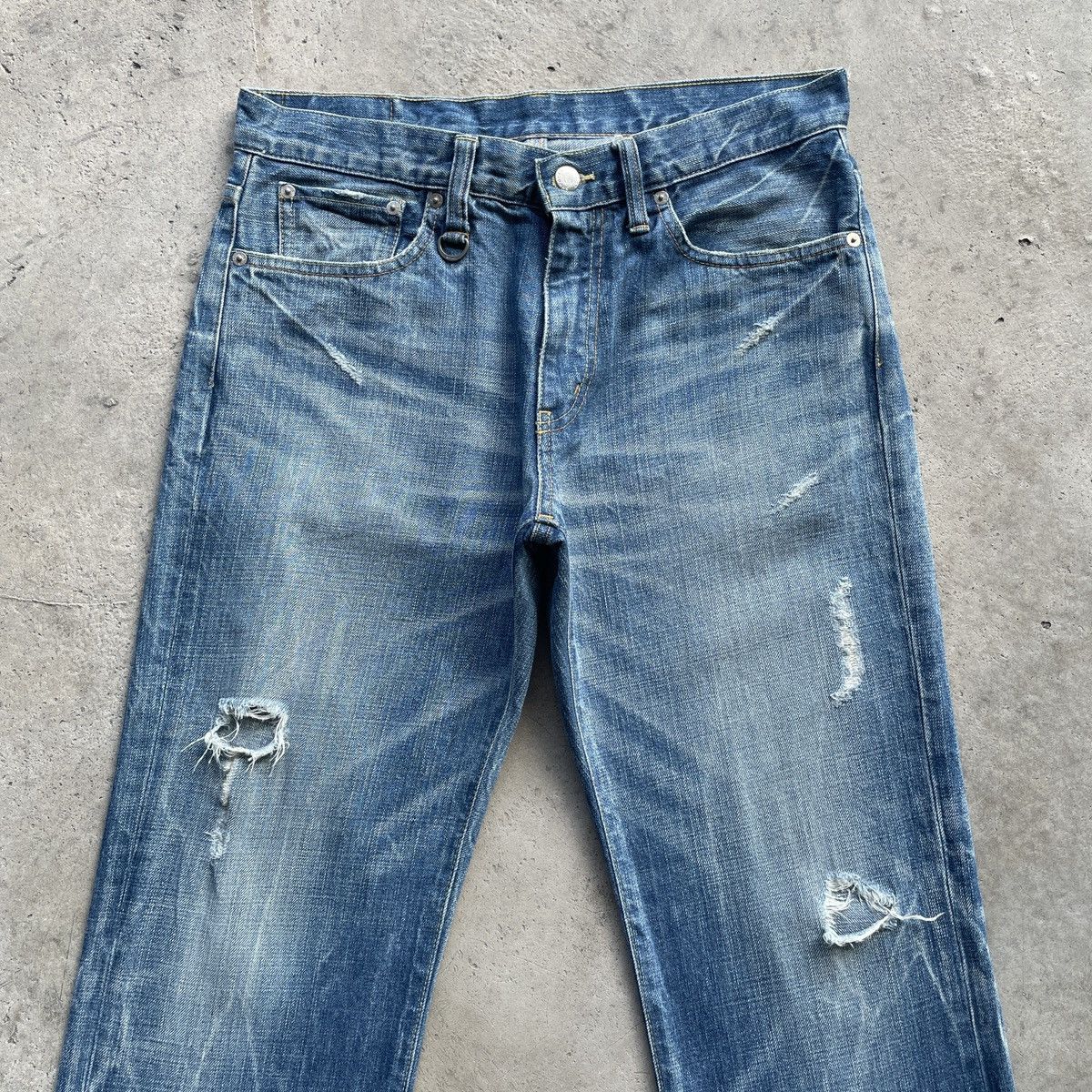 Japanese Brand Vintage Sophnet. Japan Faded Storm Distressed Jeans Pants Size US 31 - 4 Thumbnail