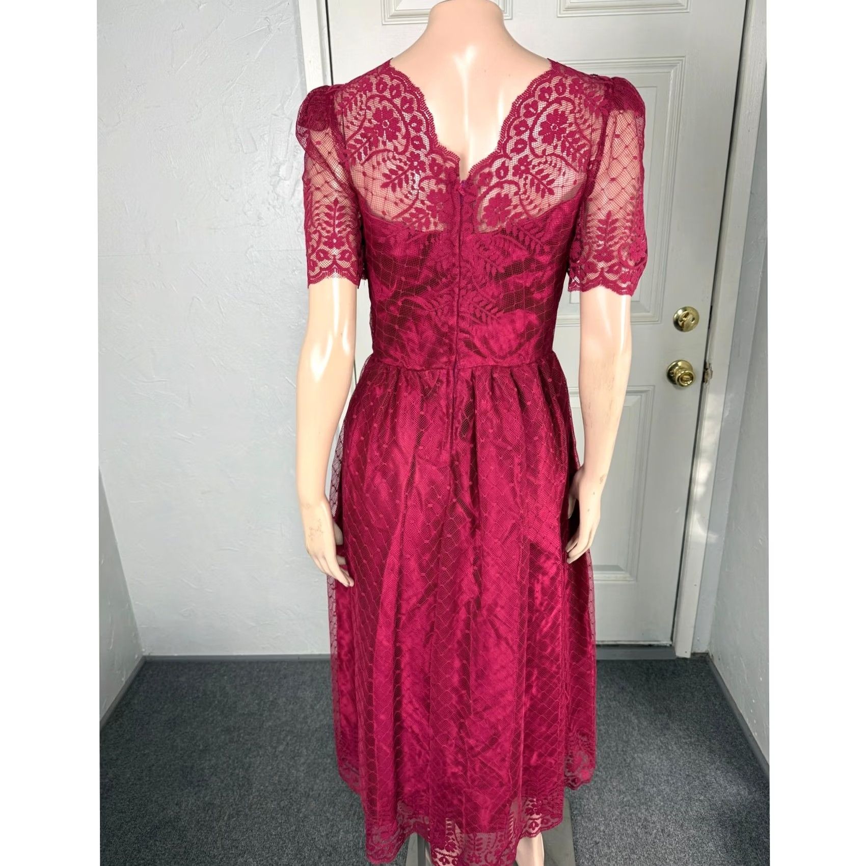 Vintage VINTAGE 70s Women's Dress Ball Gown Eveningwear Red XS Polyester 1970s Casual Unbranded Dress Girls Womens Size XS / US 0-2 / IT 36-38 - 4 Thumbnail