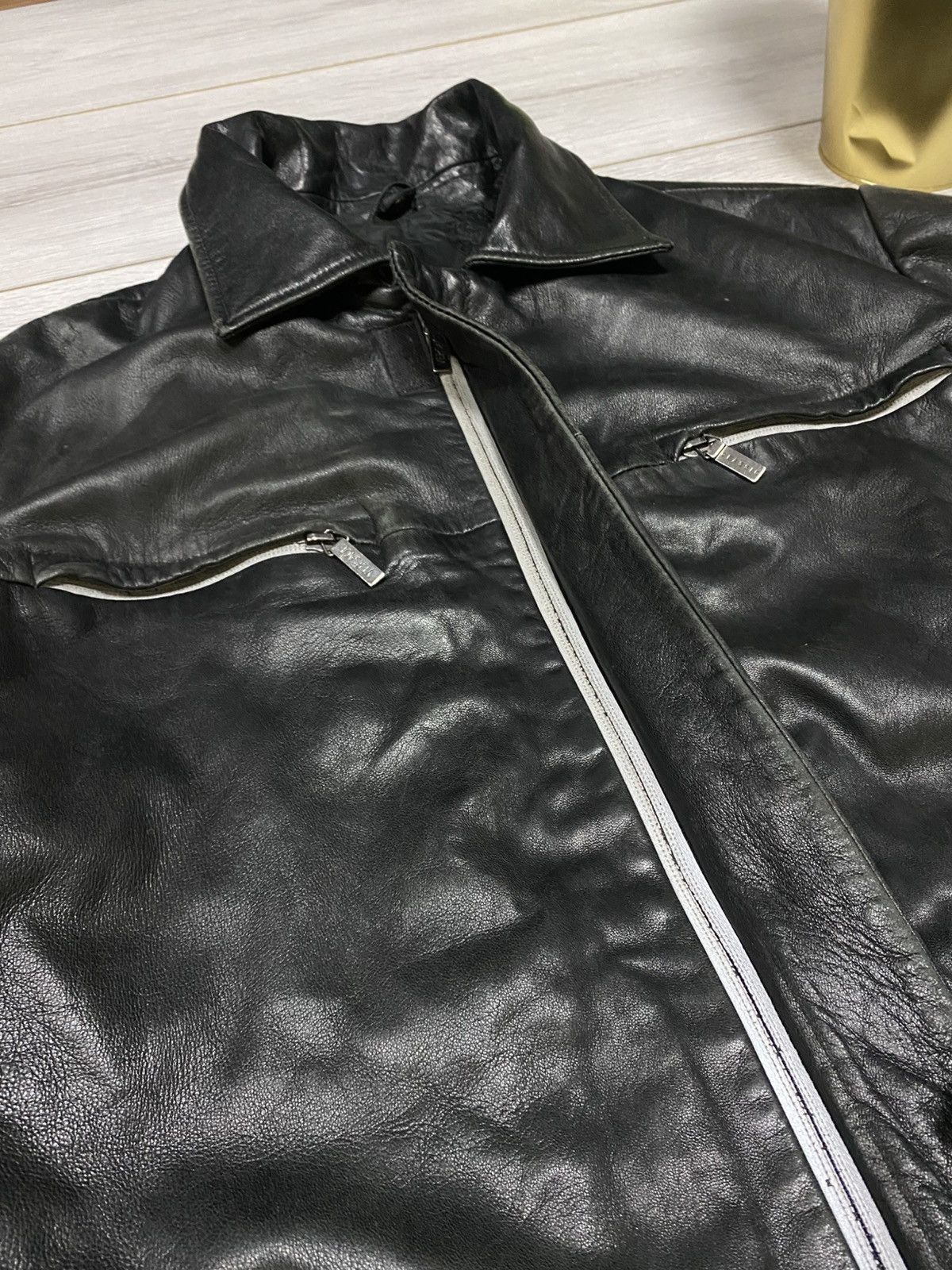 Versace Jeans Couture Versace RARE vintage leather jacket reflective Size US XL / EU 56 / 4 - 6 Thumbnail