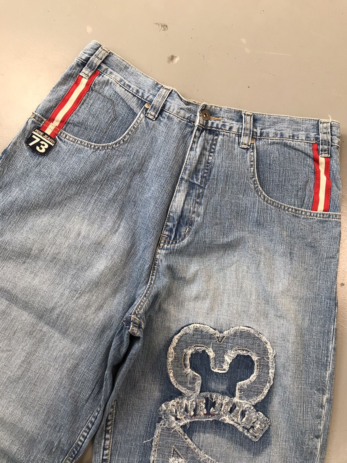 Pepe Jeans × Vintage vintage Pepe jeans SpellOut distressed embroidered denim Size US 34 / EU 50 - 7 Thumbnail