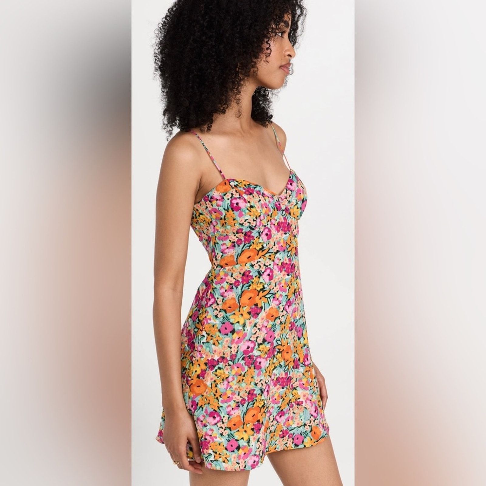 For Love & Lemons NWT For Love and Lemons $198 Floral Spaghetti Strap Dress XS Size XS / US 0-2 / IT 36-38 - 3 Thumbnail