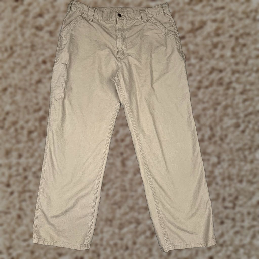 Carhartt Carhartt Pants Mens 40x32 Tan B151 Dungaree Fit Canvas Work Utility Hammer Loop Size US 40 / EU 56 - 1 Thumbnail