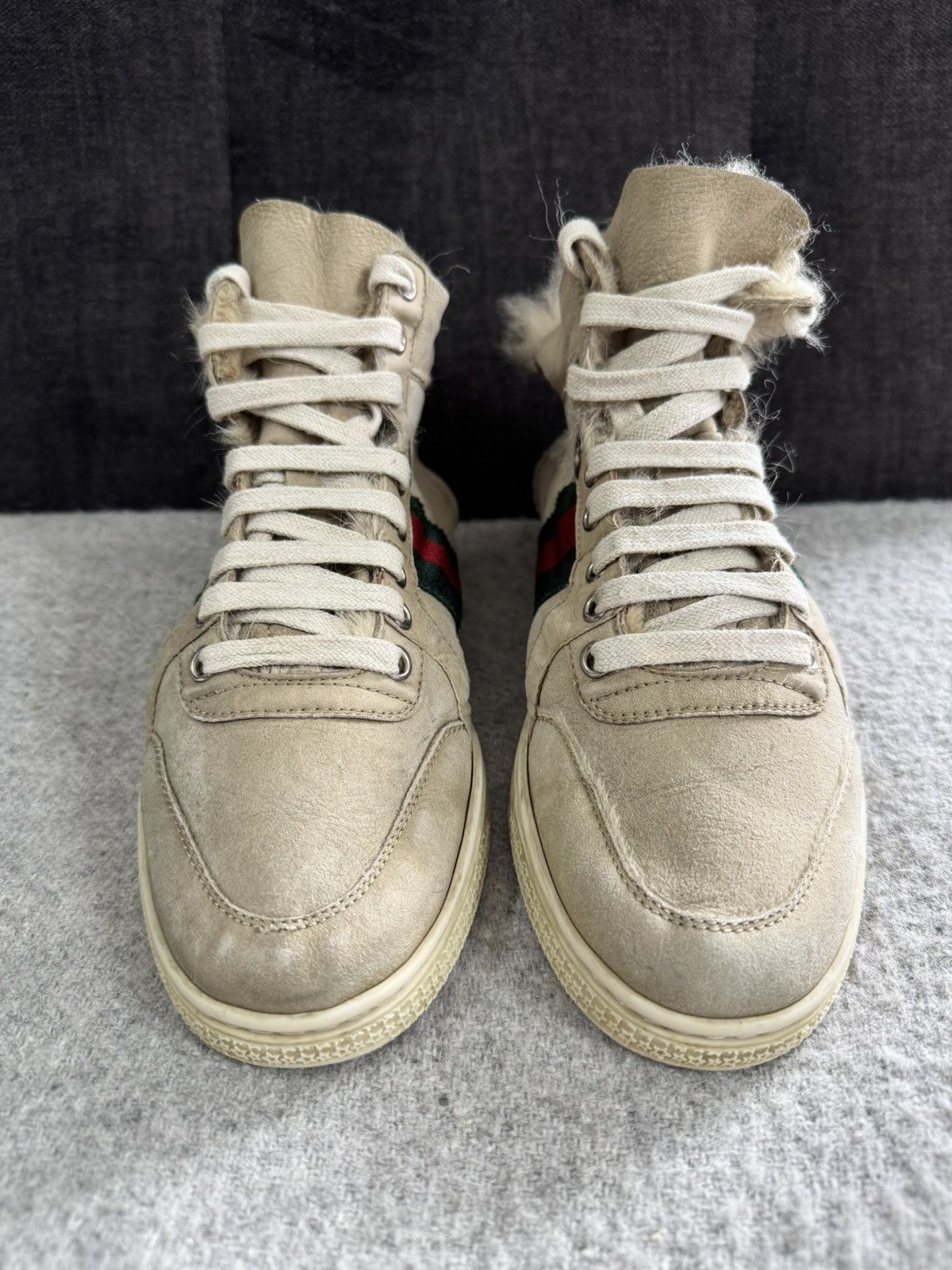Gucci Gucci Ace High Top Mongolian Lambskin Sneakers Fur 36 Size US 6 / IT 36 - 5 Thumbnail
