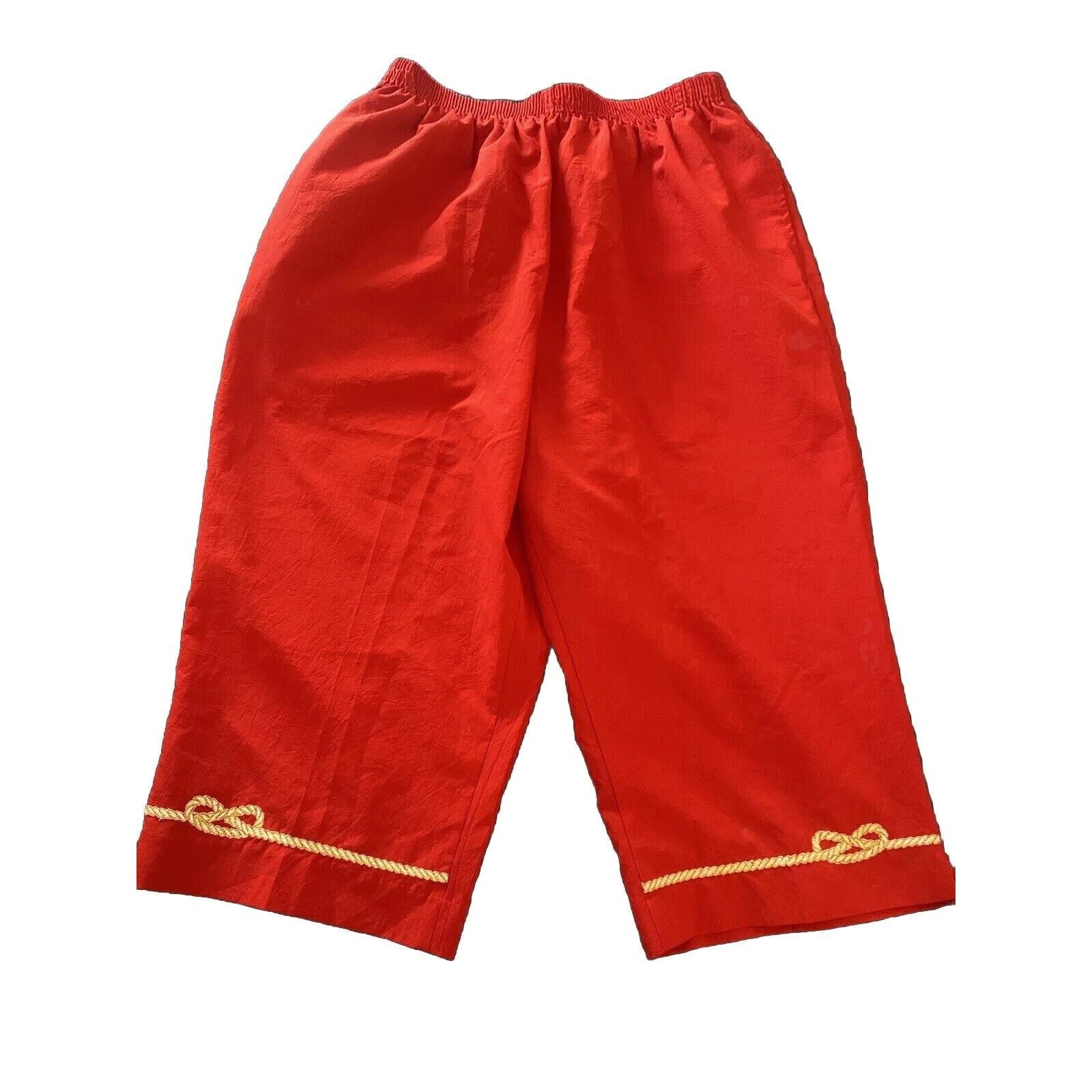 & Other Stories Women's M Petite Red Elastic Waist Capri Pants BonWorth Size 32" / US 10 / IT 46 - 1 Thumbnail