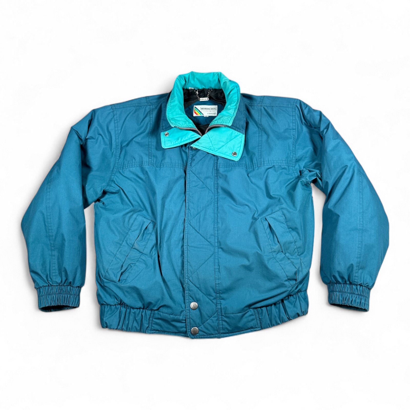 Vintage Members Only Jacket L Green Bomber Down Race 80s