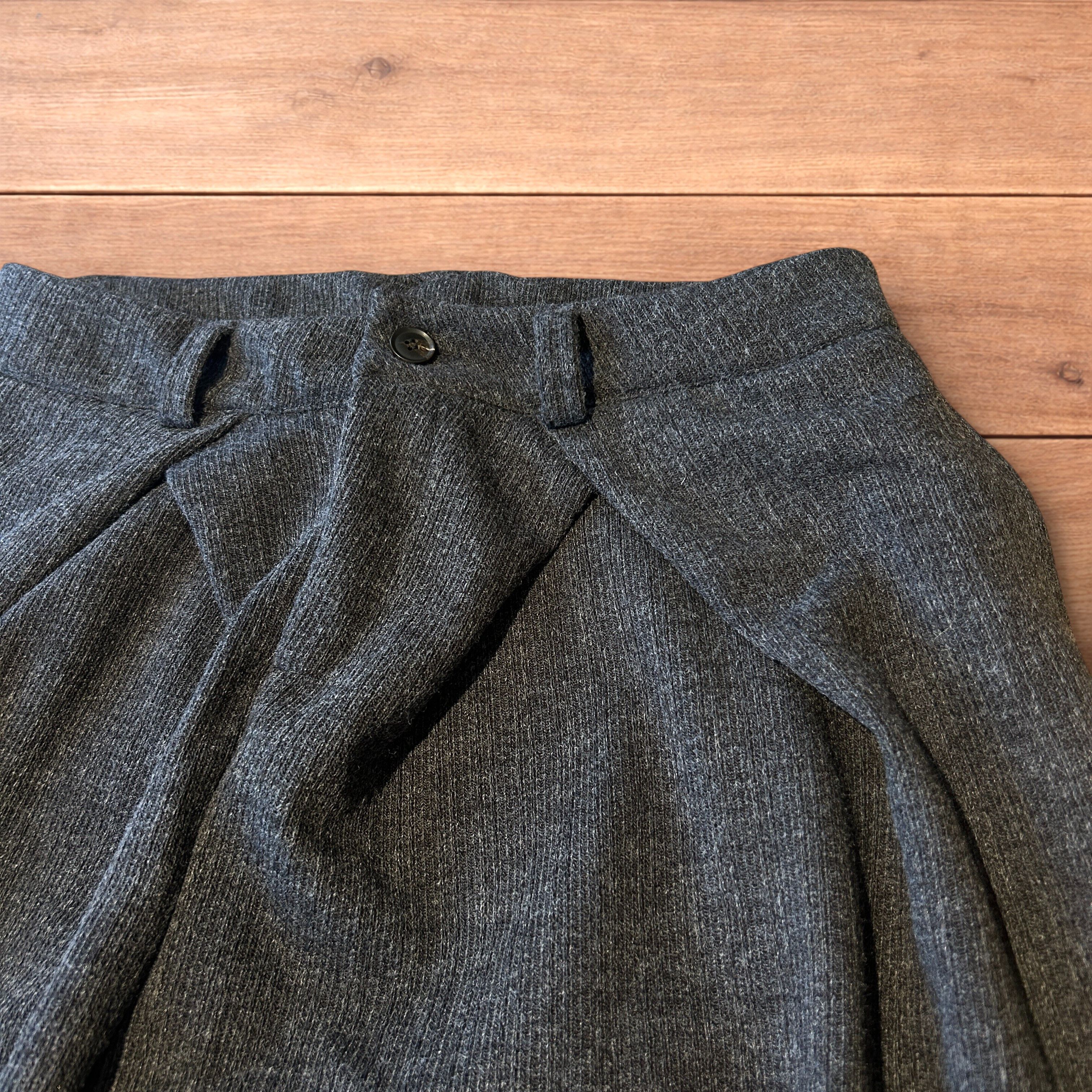 Japanese Brand Vintage style baggy tailored wool pleated trousers in grey. Size US 34 / EU 50 - 3 Thumbnail