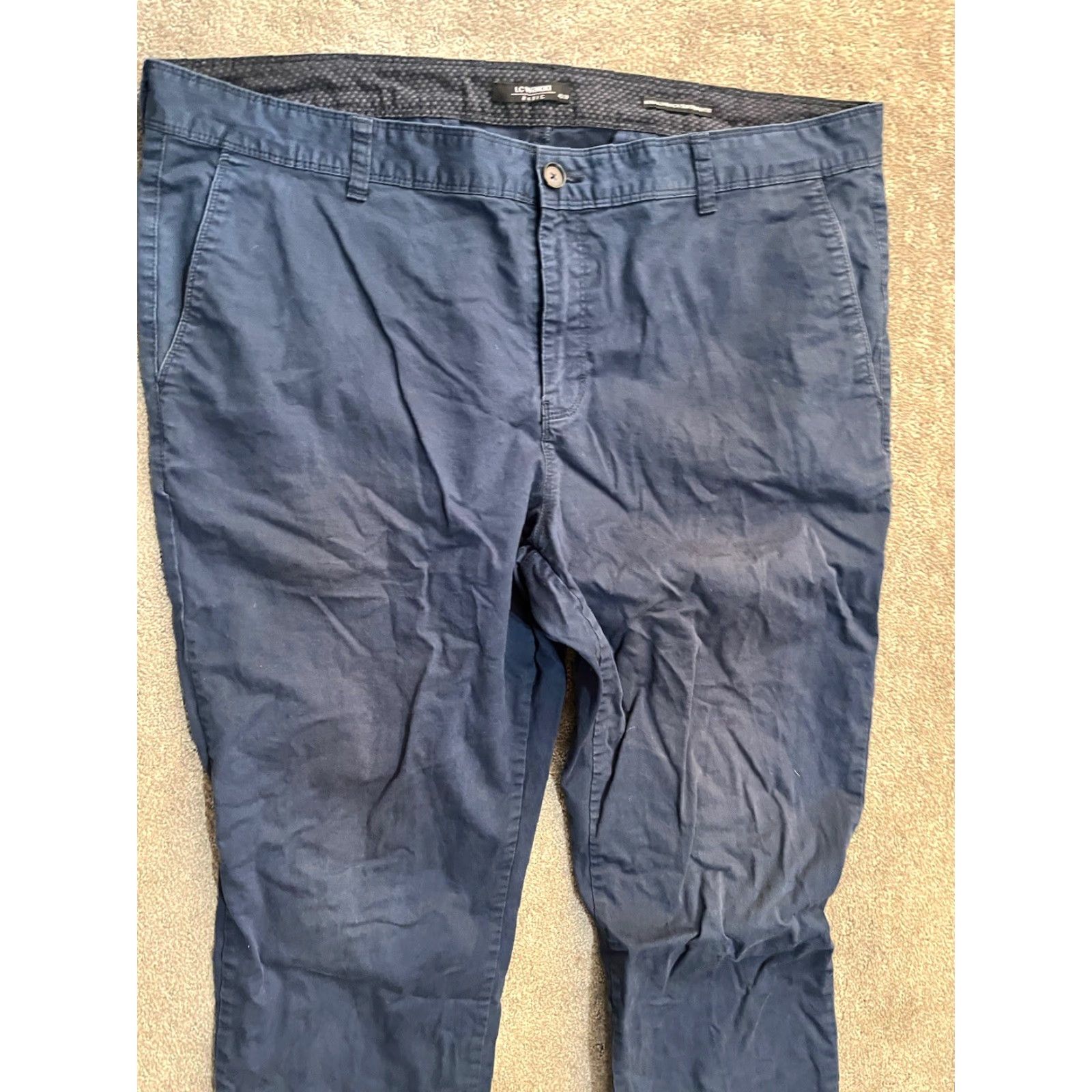 Vintage LC Waikiki Slim Strai ght Fit Low Wrinke Pants Navy Blue 40/32 Women Chino Slimming Regular Pants Blue 40 Womens Size 27" / US 4 / IT 40 - 2 Thumbnail