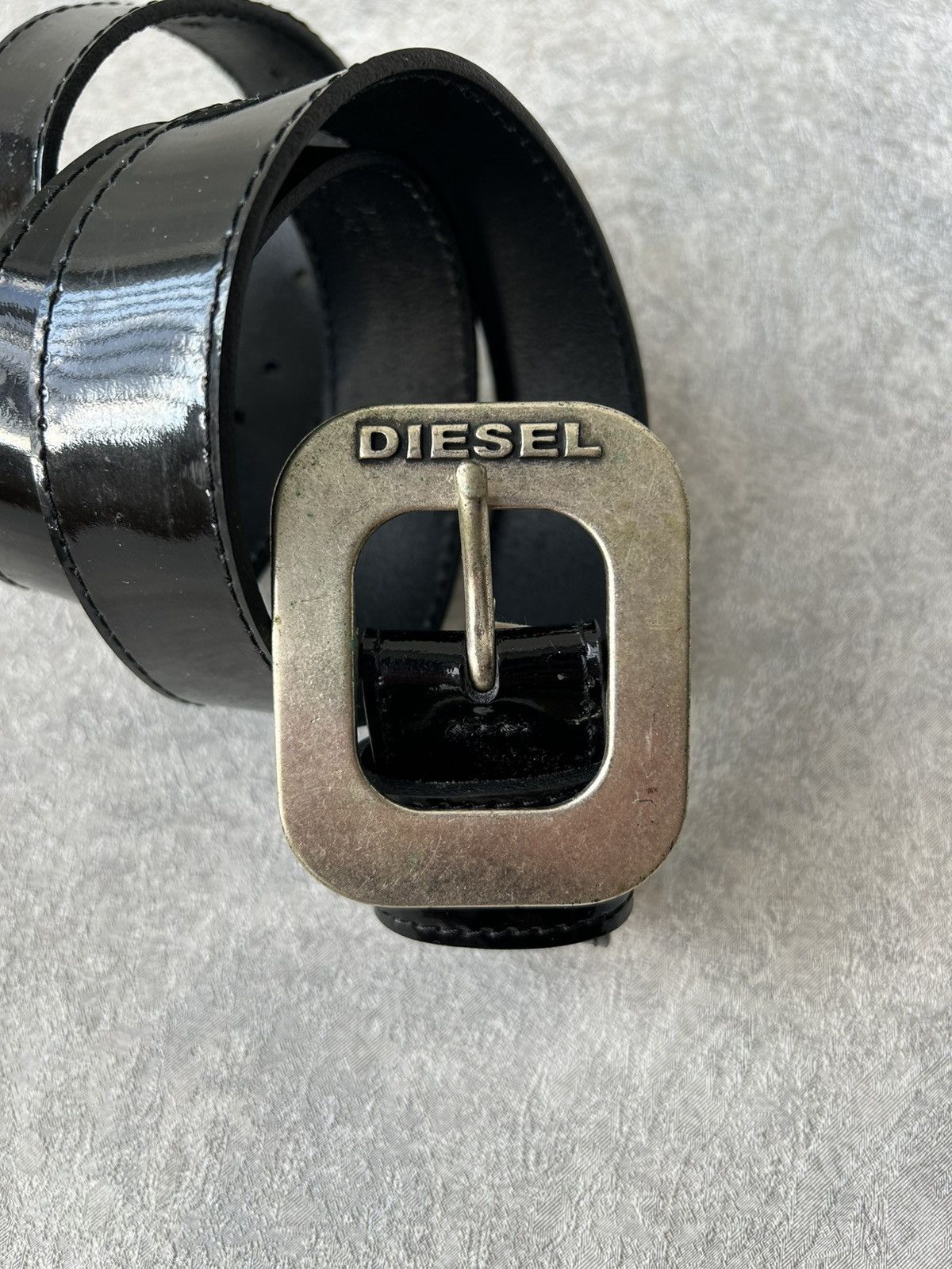Diesel Vintage Y2K Diesel Glossy Pattent Leathet Belt Size 32 - 2 Thumbnail