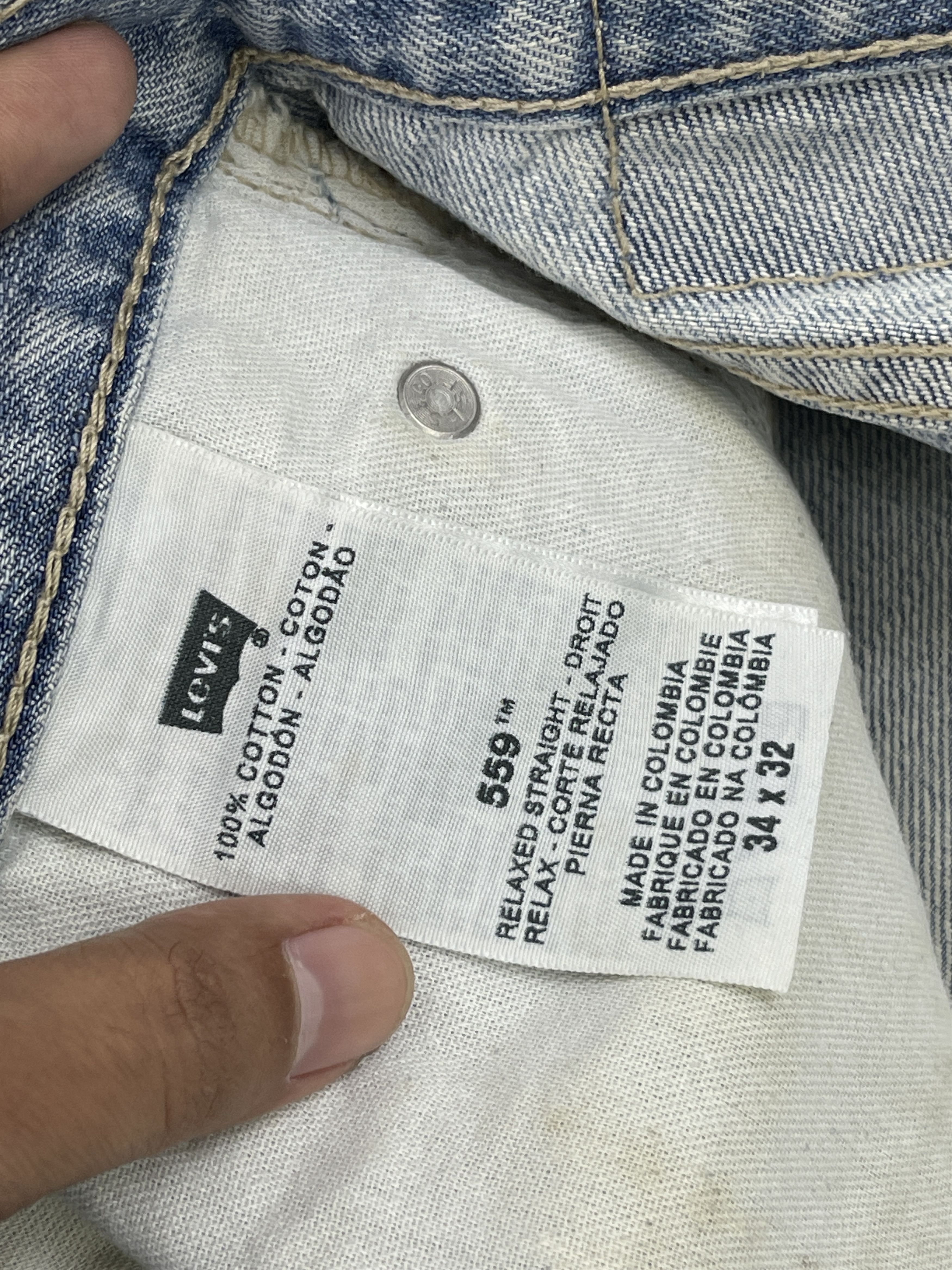 Levi's × Vintage Relaxed Straight Vintage Levis 559 Faded Blue Jeans DP2494 Size US 36 / EU 52 - 7 Thumbnail
