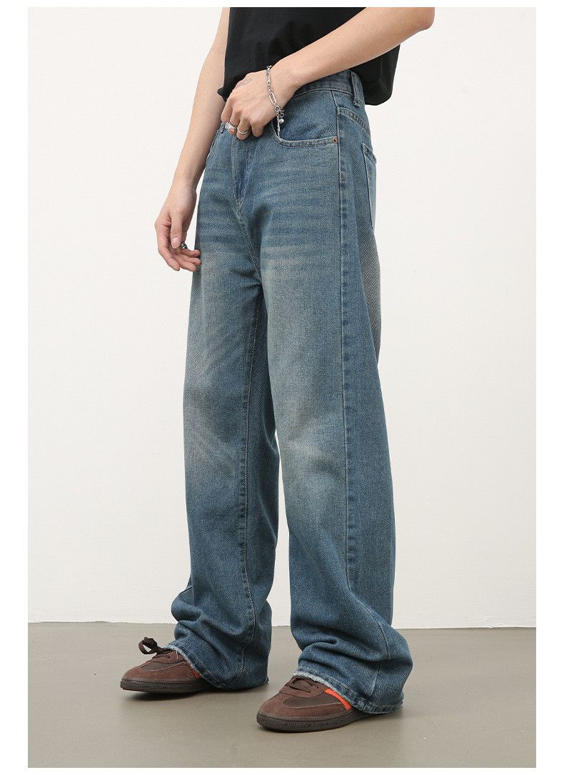 Japanese Brand × Jean Men's retro washed all-match loose straight jeans Size US 32 / EU 48 - 7 Thumbnail
