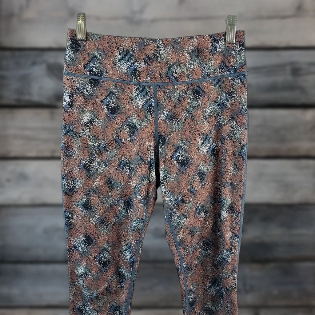 Vintage Carve Designs Leggings Womens Sz Small Blue Brown Mid Rise Size 28" / US 6 / IT 42 - 1 Thumbnail