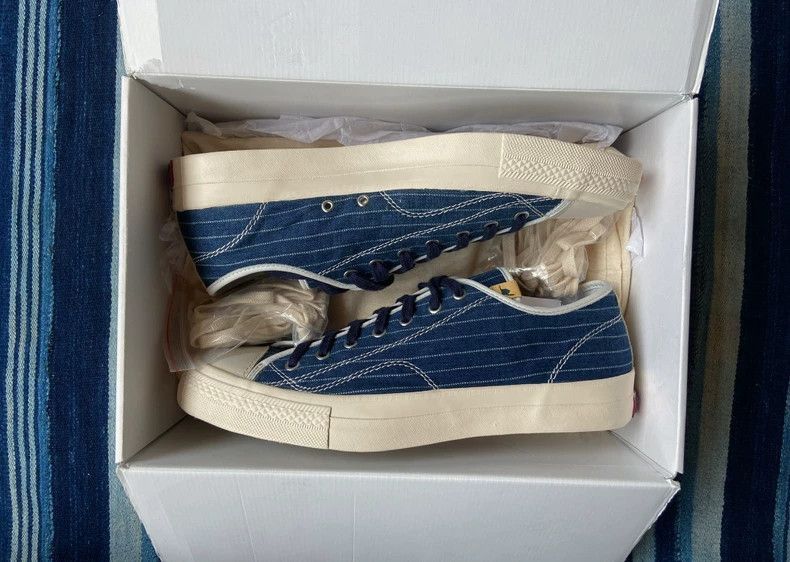 Visvim VISVIM SKAGWAY LO WABASH 15SS blue striped casual sneakers- Size US 11 / EU 44 - 1 Thumbnail